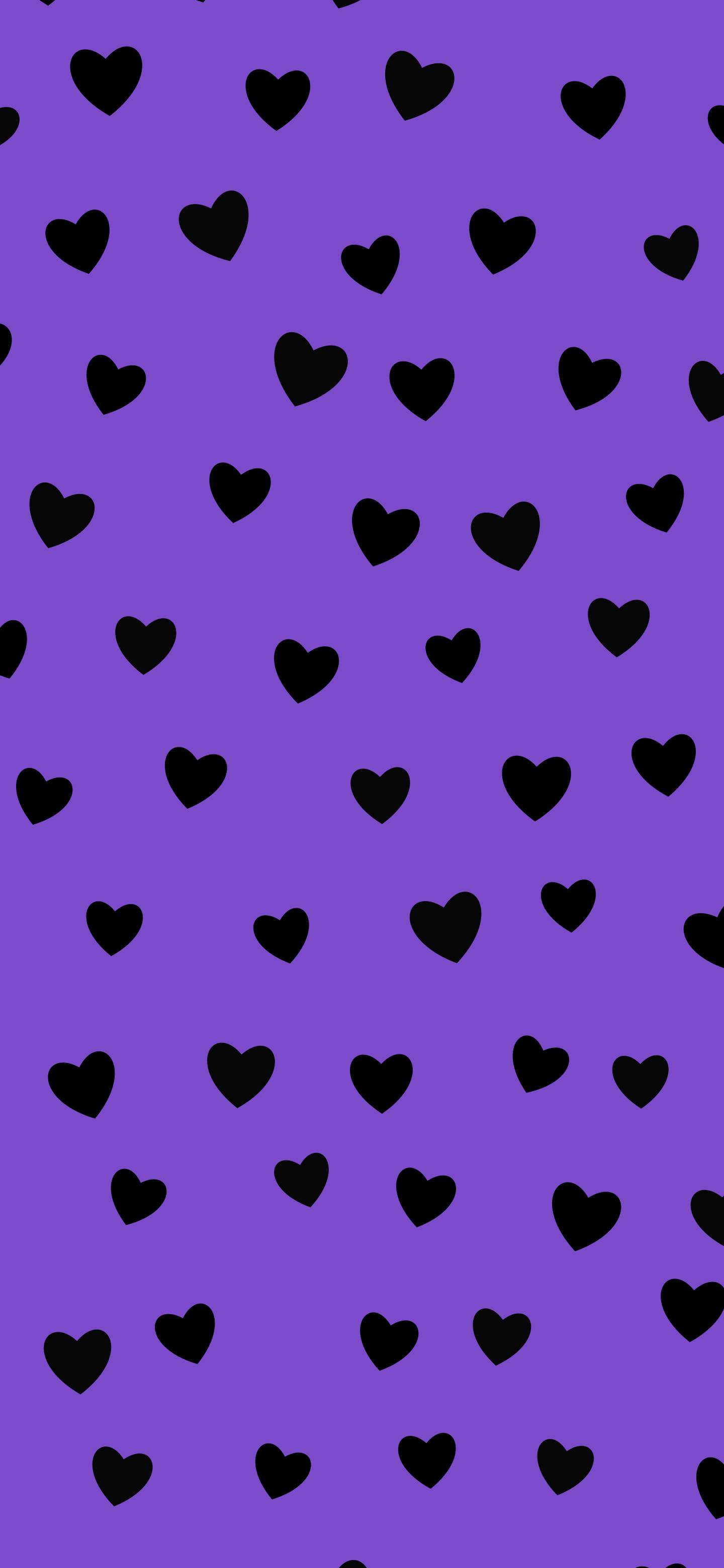 Purple and Black Heart Pattern wallpaper for iPhone and Android