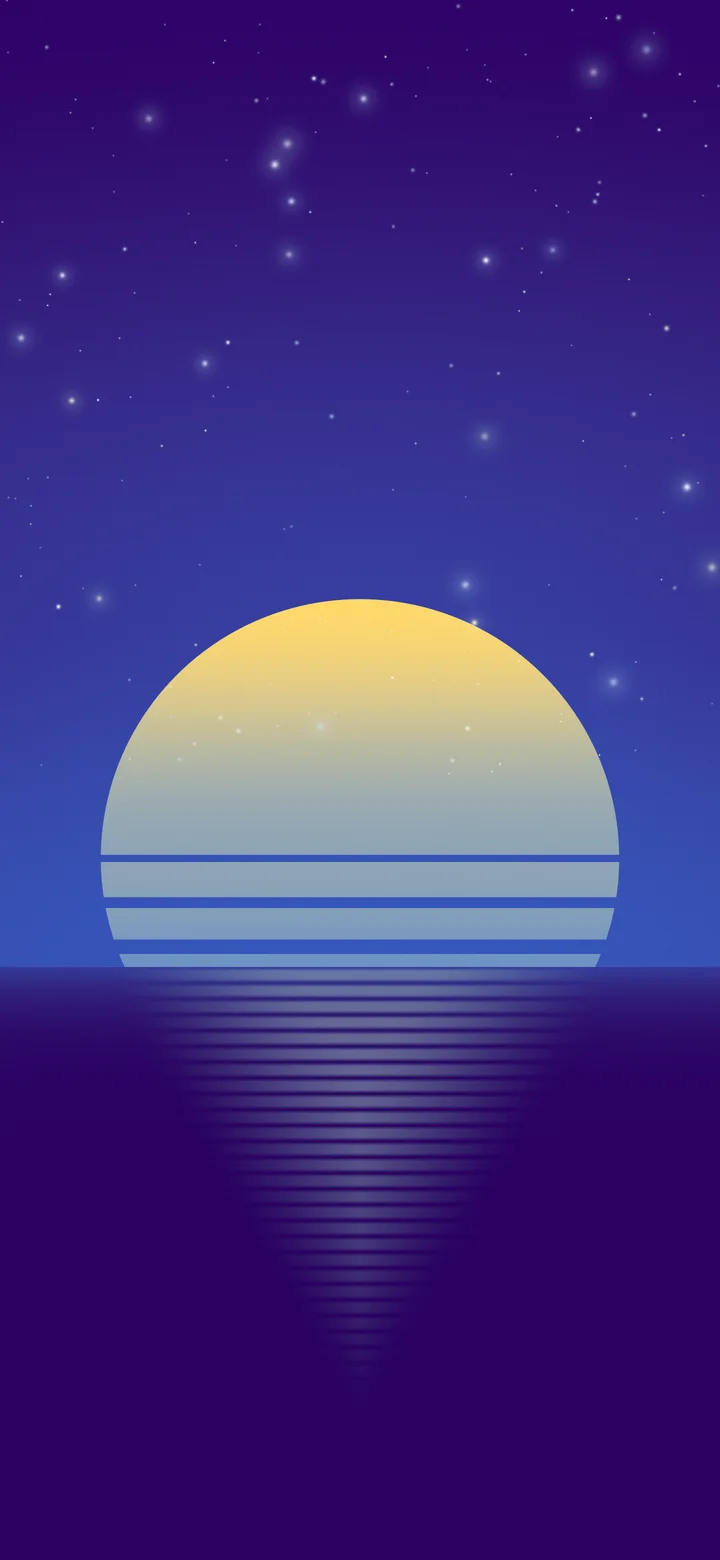 Purple and Blue Retro Striped Sun wallpaper for iPhone and Android