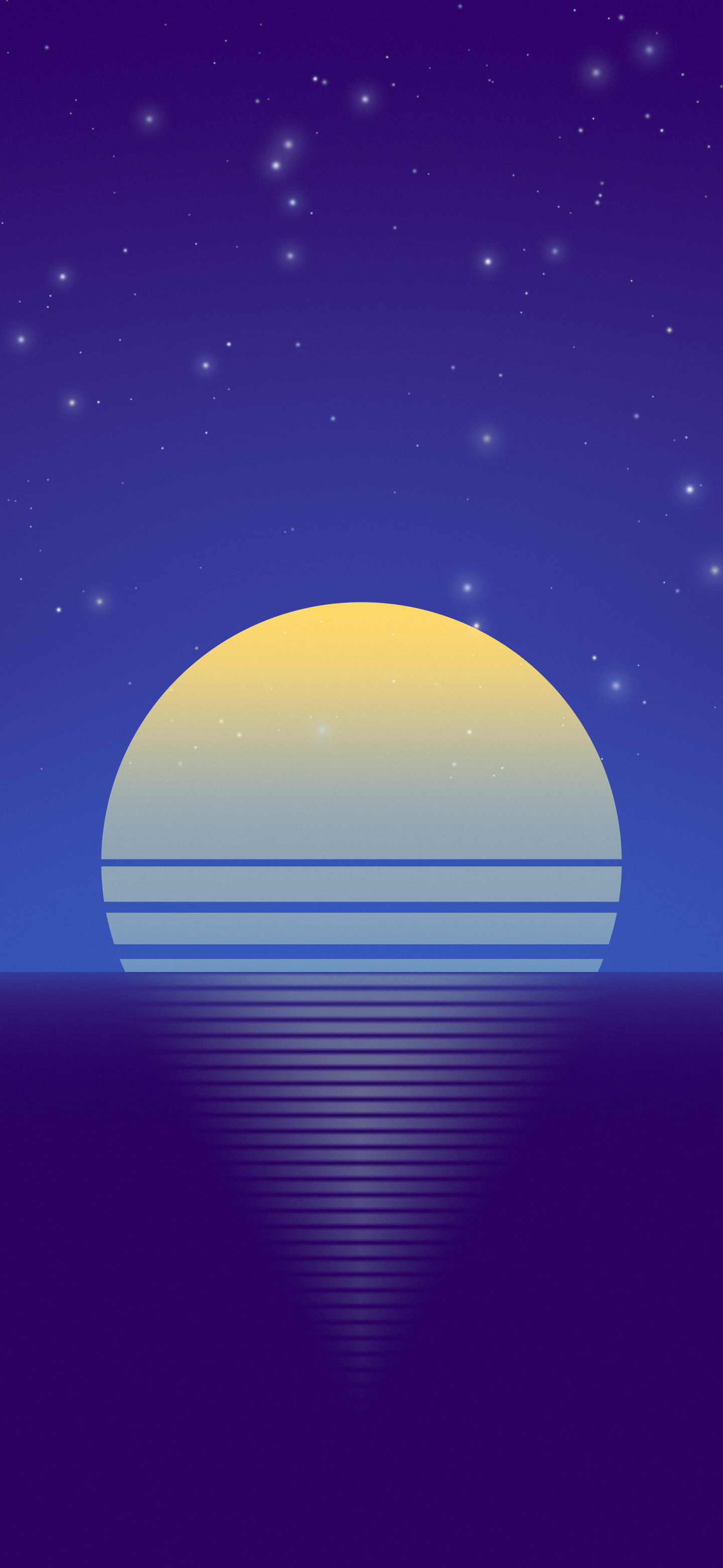 Purple and Blue Retro Striped Sun wallpaper for iPhone and Android