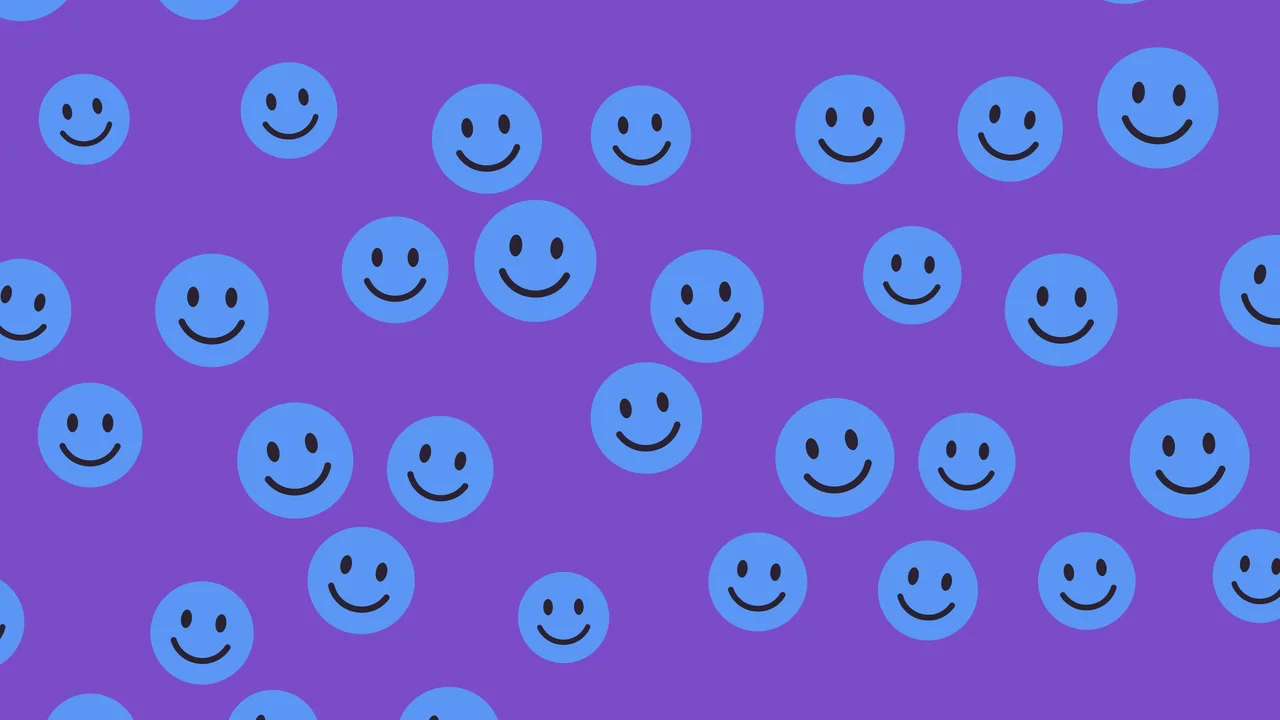 Purple and Blue Smiley Face Pattern desktop wallpaper in 4K