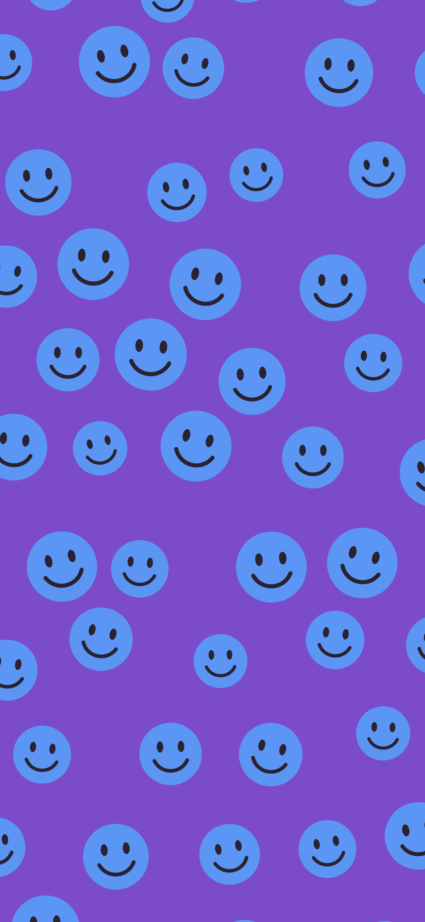 Purple and Blue Smiley Face Pattern wallpaper for iPhone and Android