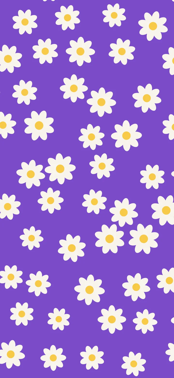 Purple Daisy Flower Pattern wallpaper for iPhone and Android
