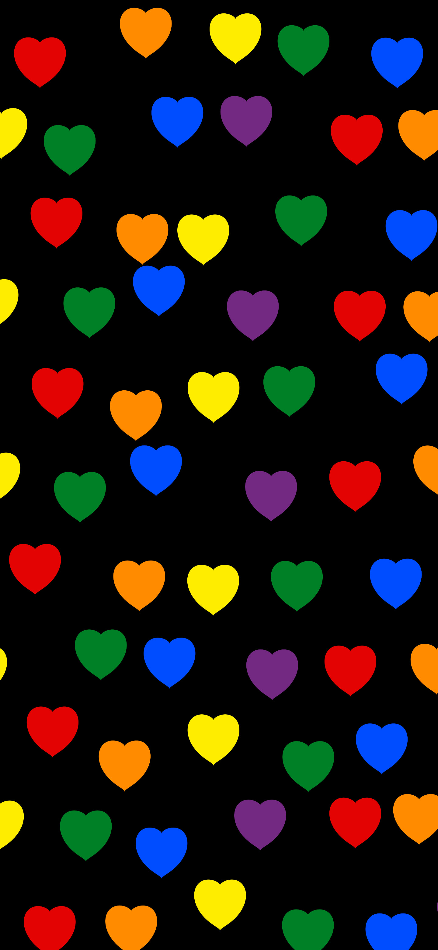 Rainbow Pride Heart Pattern wallpaper for iPhone and Android