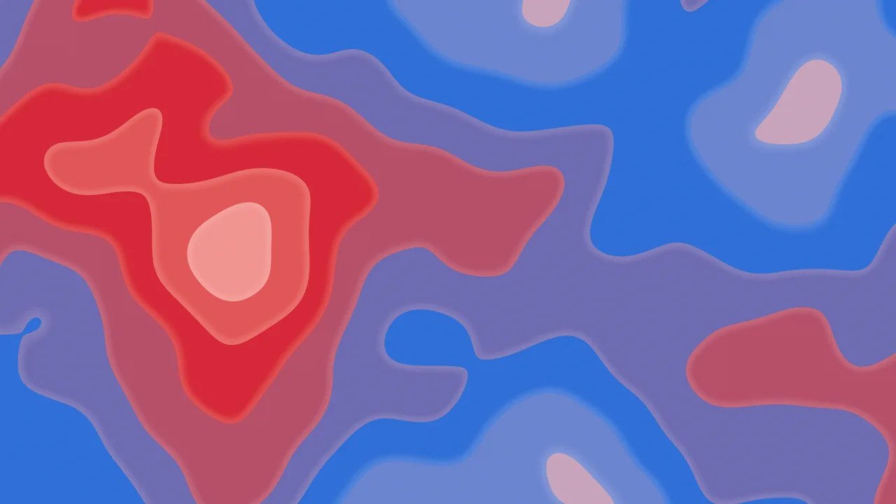 Red and Blue Layered Topographic desktop wallpaper in 4K
