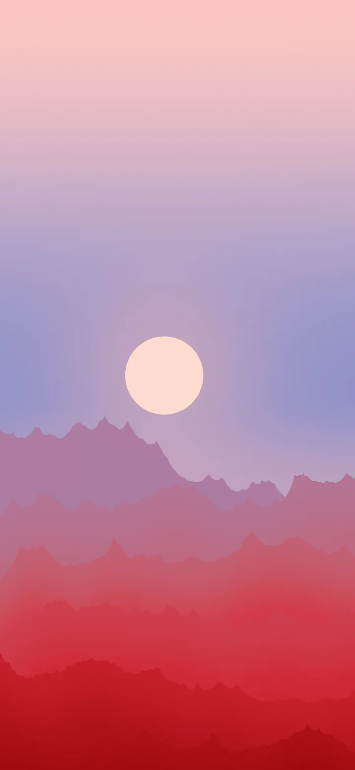 Red and Blue Minimalist Mountain Landscape wallpaper for iPhone and Android