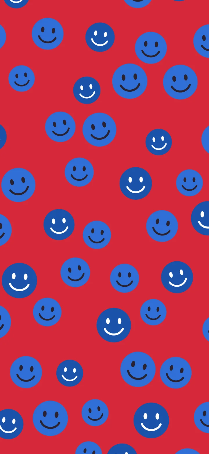 Red and Blue Smiley Face Pattern wallpaper for iPhone and Android