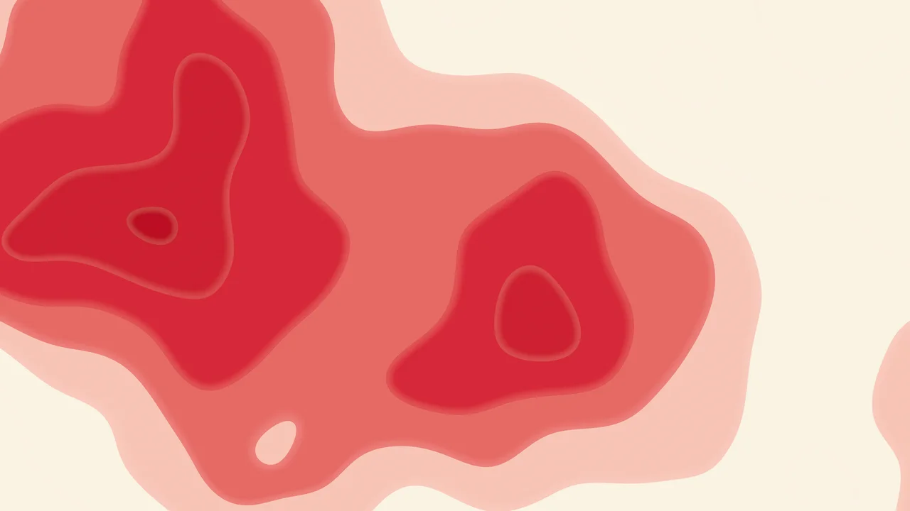 Red and Cream Layered Topographic desktop wallpaper in 4K