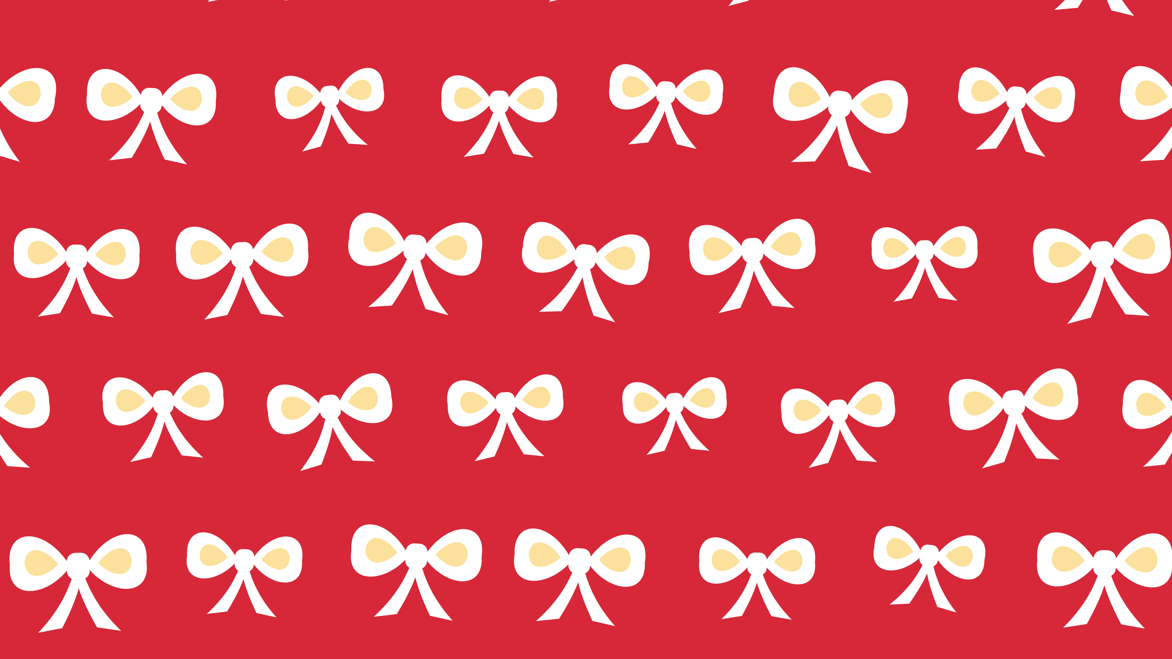 Red Bow Pattern desktop wallpaper in 4K