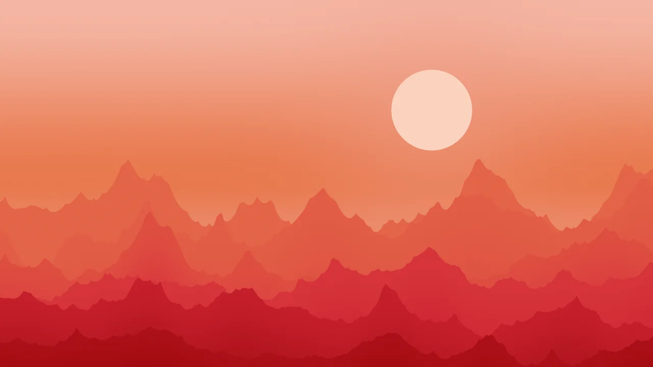 Red Minimalist Mountain Landscape desktop wallpaper in 4K