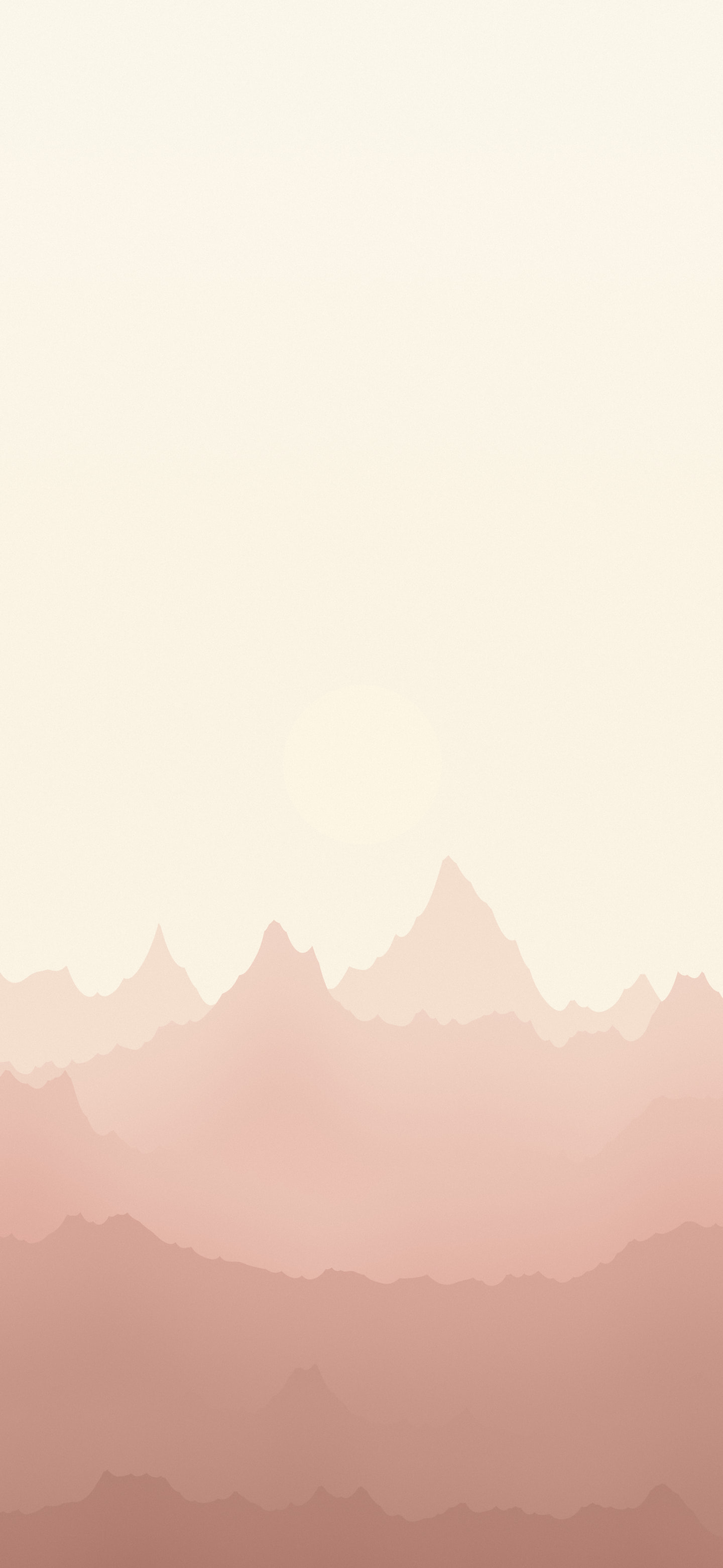 Rose Gold and Cream Minimalist Mountain Landscape wallpaper for iPhone and Android