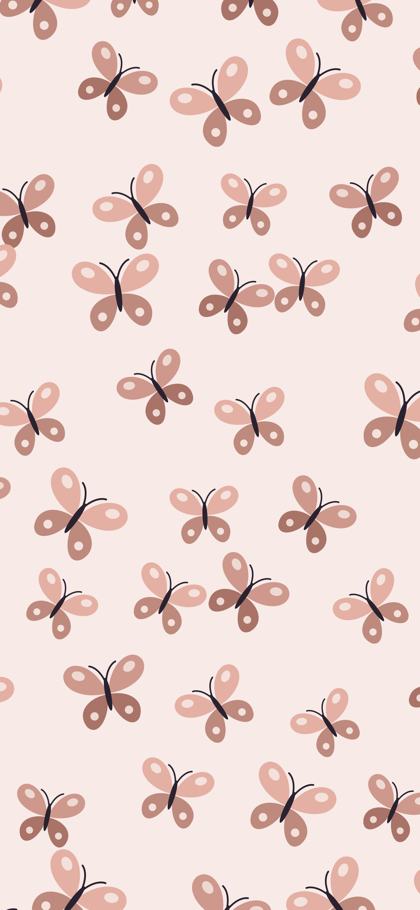 Rose Gold Butterfly Pattern wallpaper for iPhone and Android