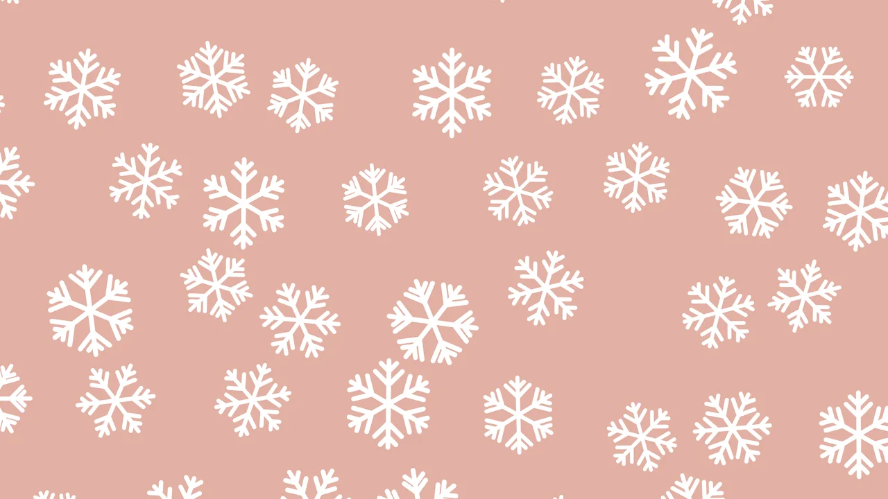 Rose Gold Christmas Snowflake Pattern desktop wallpaper in 4K