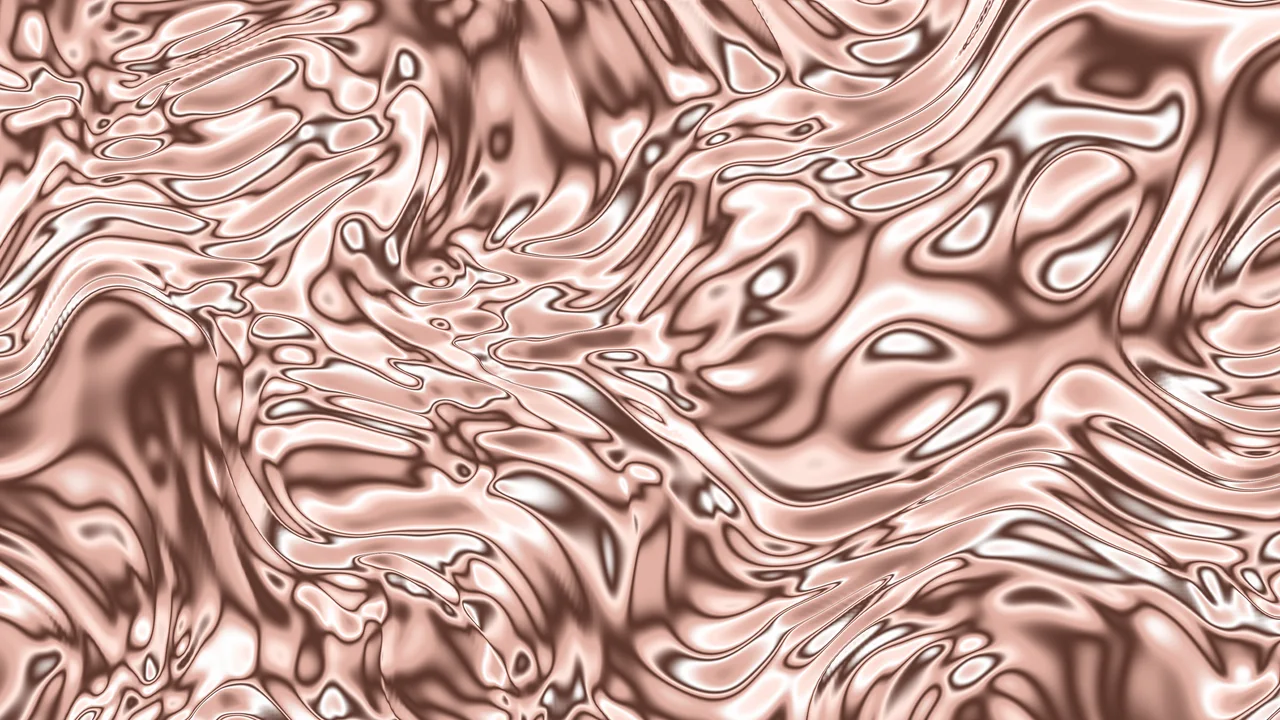 Rose Gold Liquid Chrome desktop wallpaper in 4K