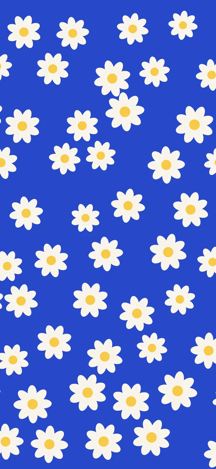Royal Blue Daisy Flower Pattern wallpaper for iPhone and Android