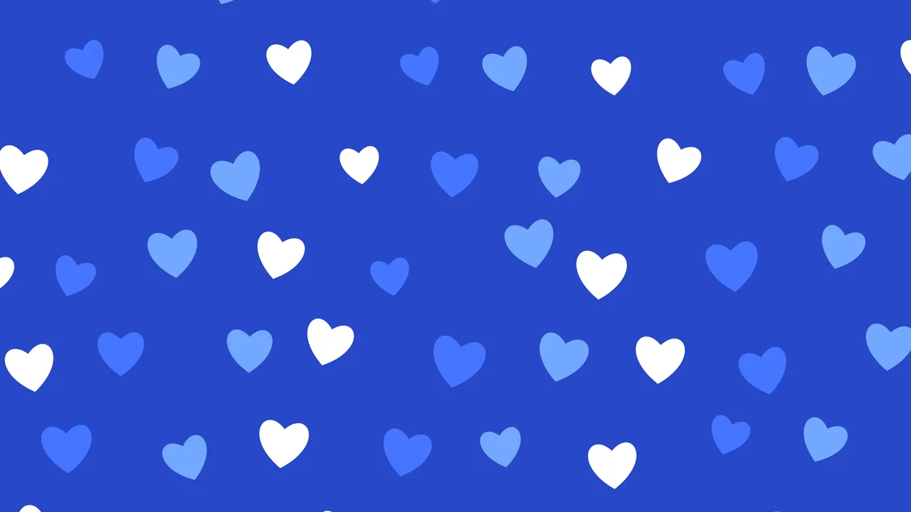 Royal Blue Heart Pattern desktop wallpaper in 4K