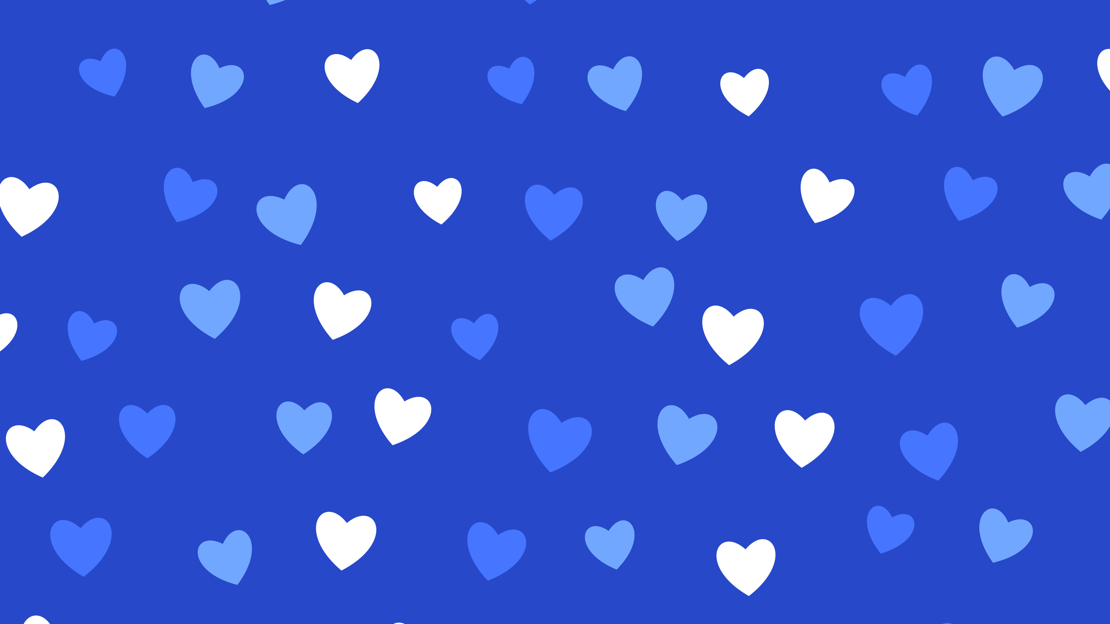 Royal Blue Heart Pattern desktop wallpaper in 4K