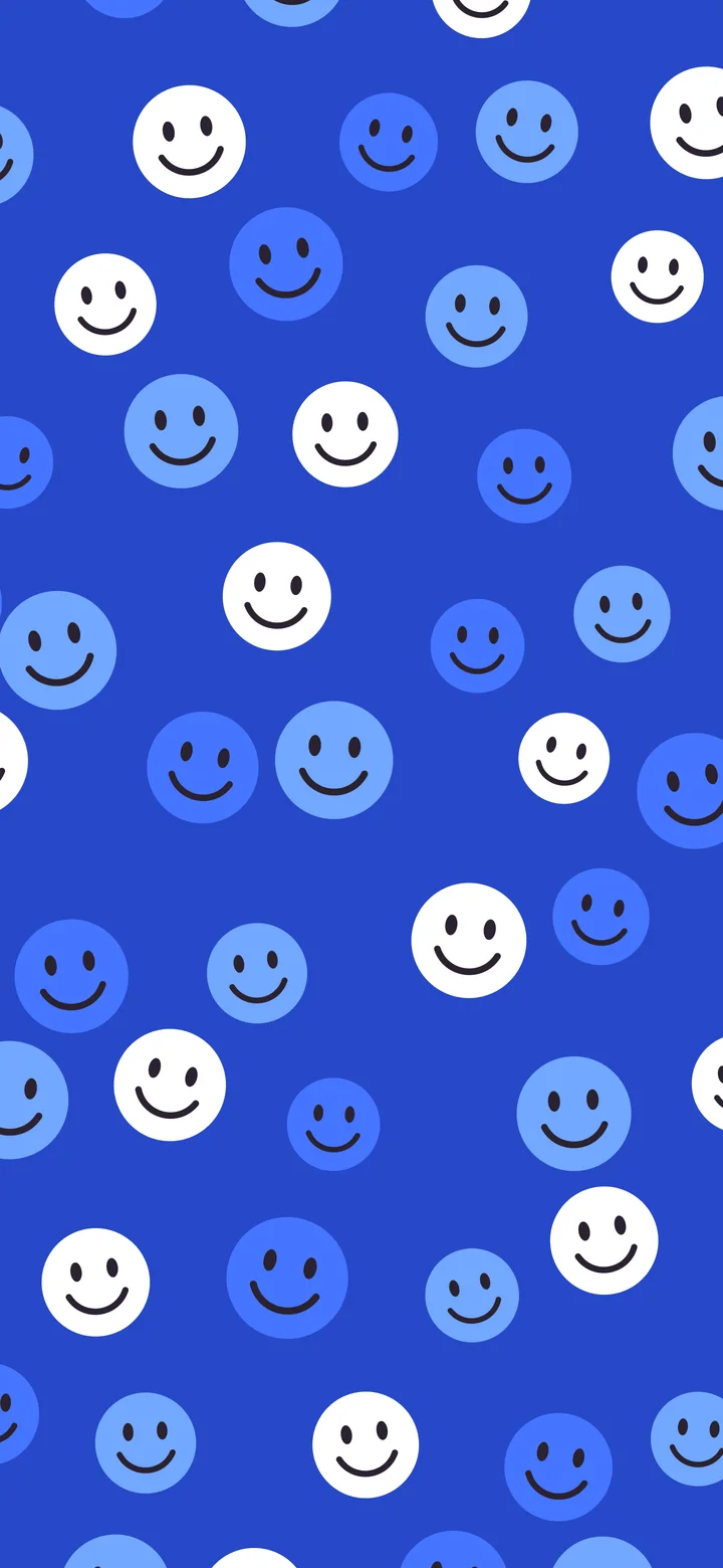 Royal Blue Smiley Face Pattern wallpaper for iPhone and Android