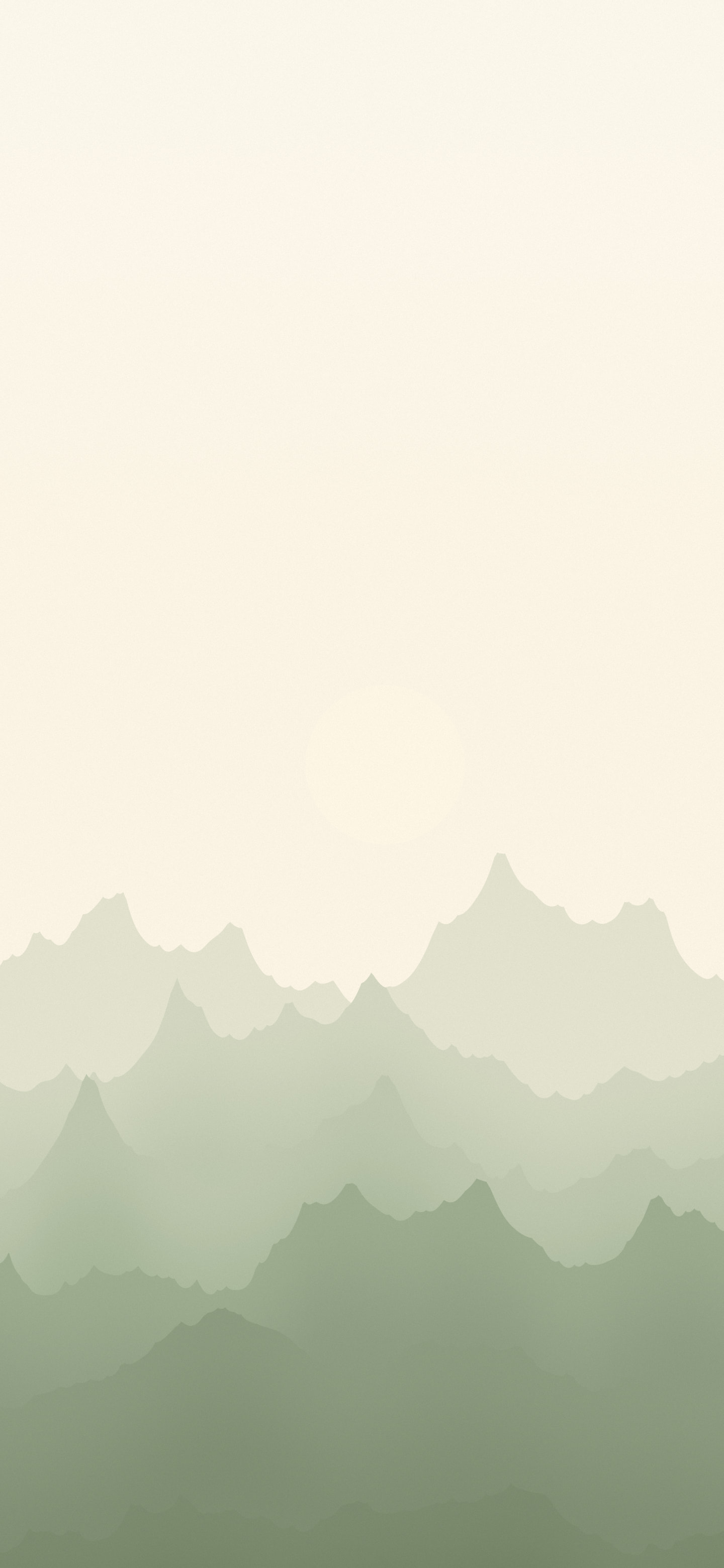 Sage Green and Cream Minimalist Mountain Landscape wallpaper for iPhone and Android