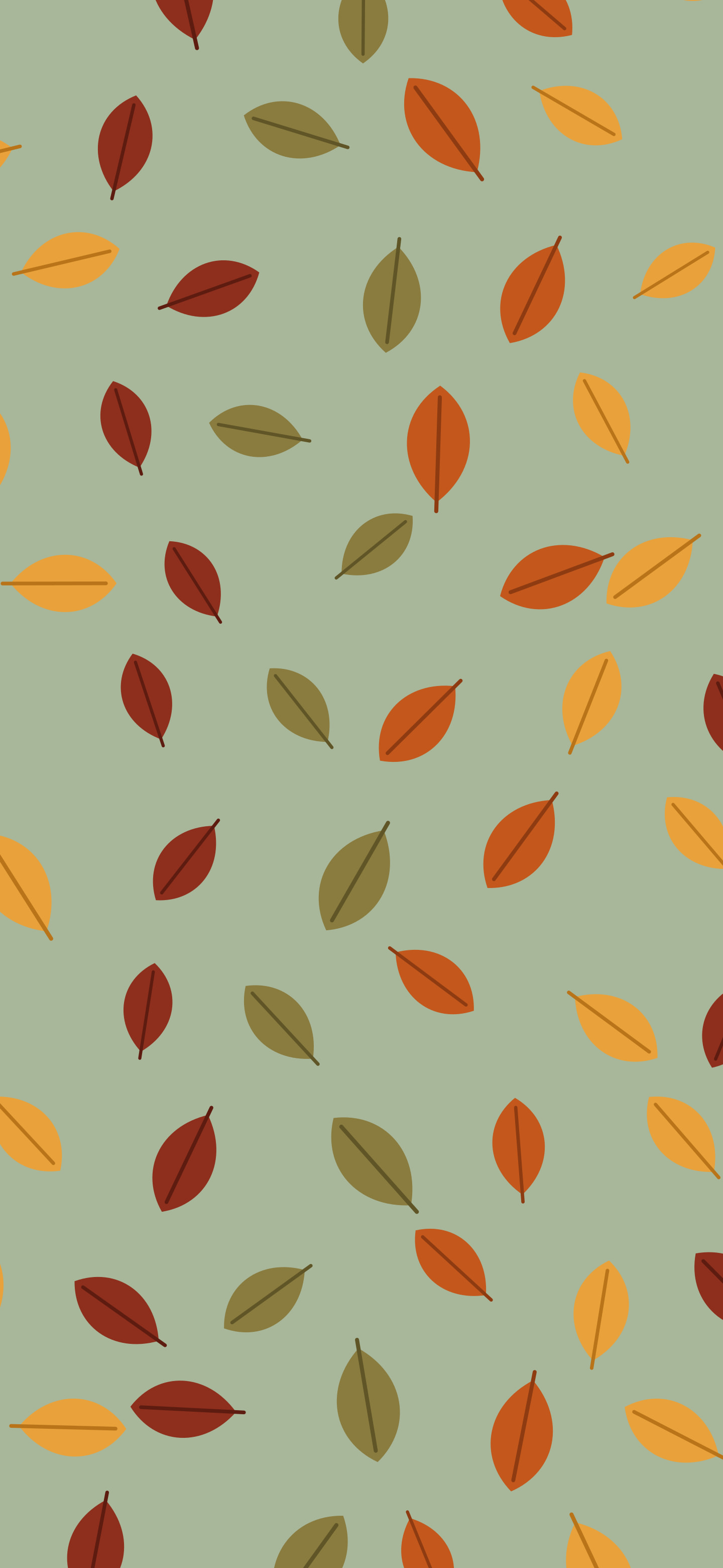 Sage Green Autumn Leaves Pattern wallpaper for iPhone and Android