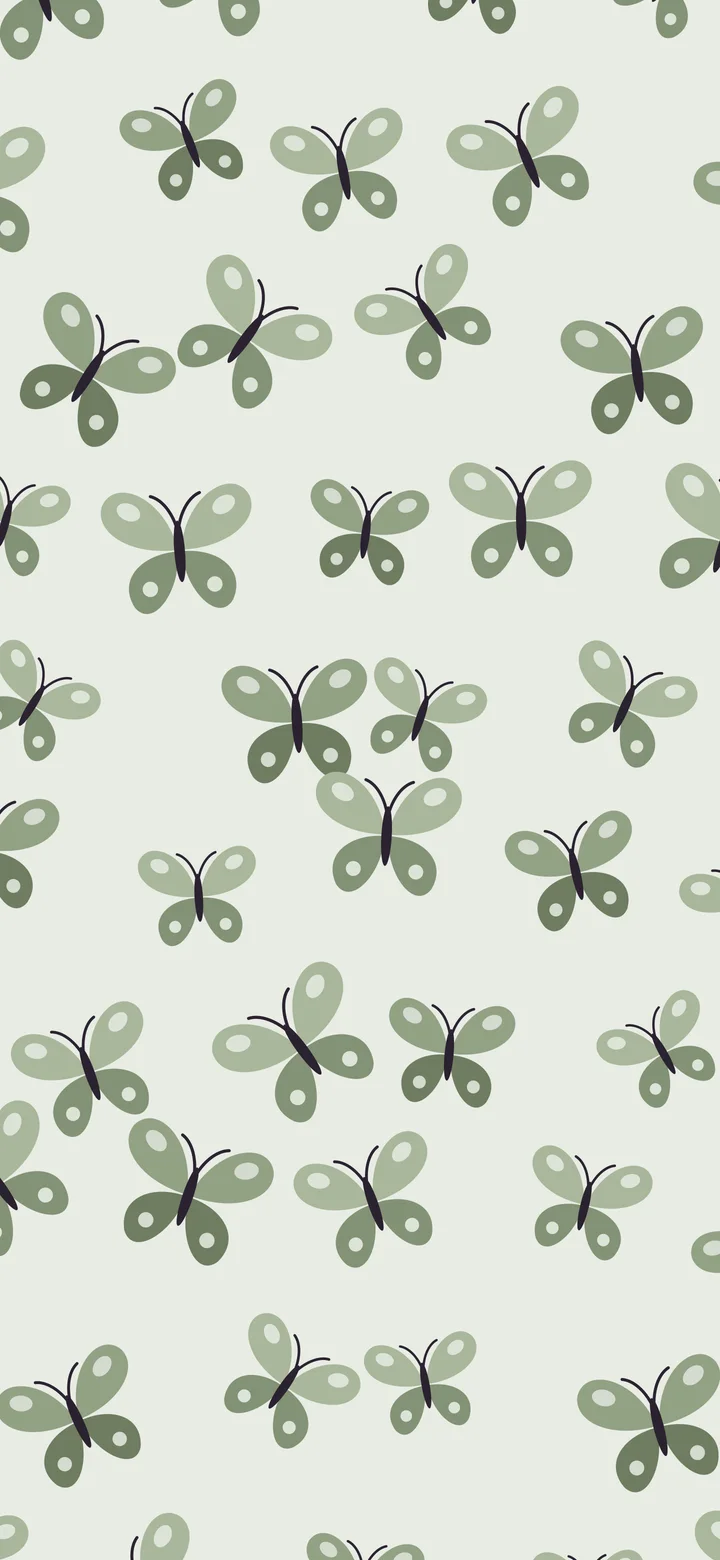 Sage Green Butterfly Pattern wallpaper for iPhone and Android