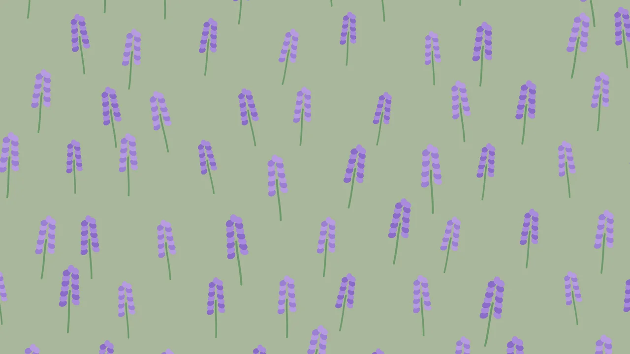 Sage Green Lavender Sprig Pattern desktop wallpaper in 4K