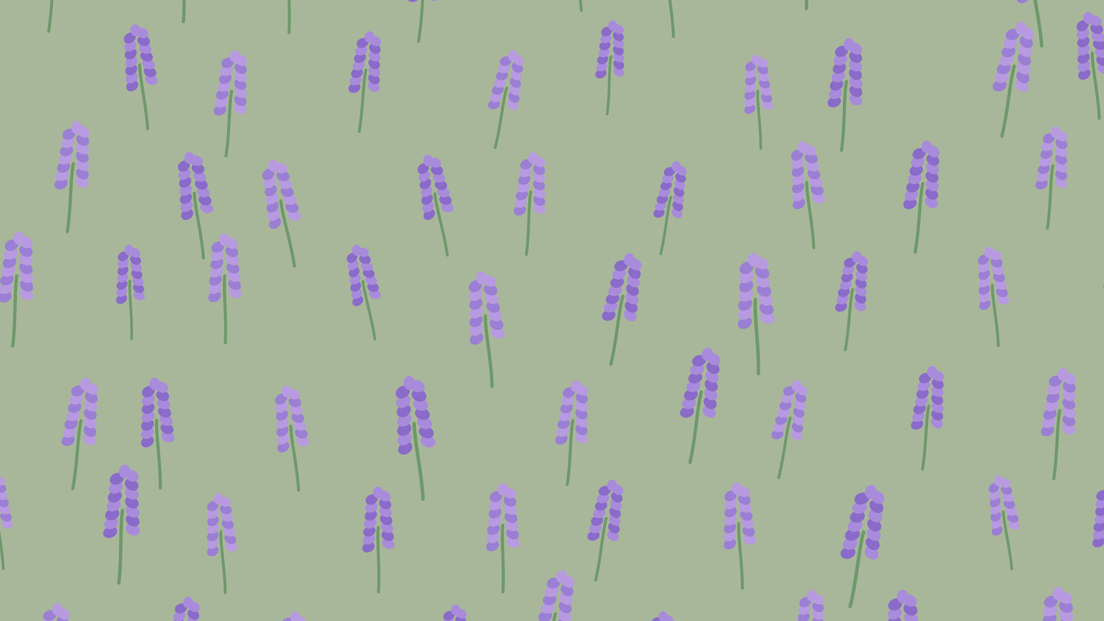 Sage Green Lavender Sprig Pattern desktop wallpaper in 4K