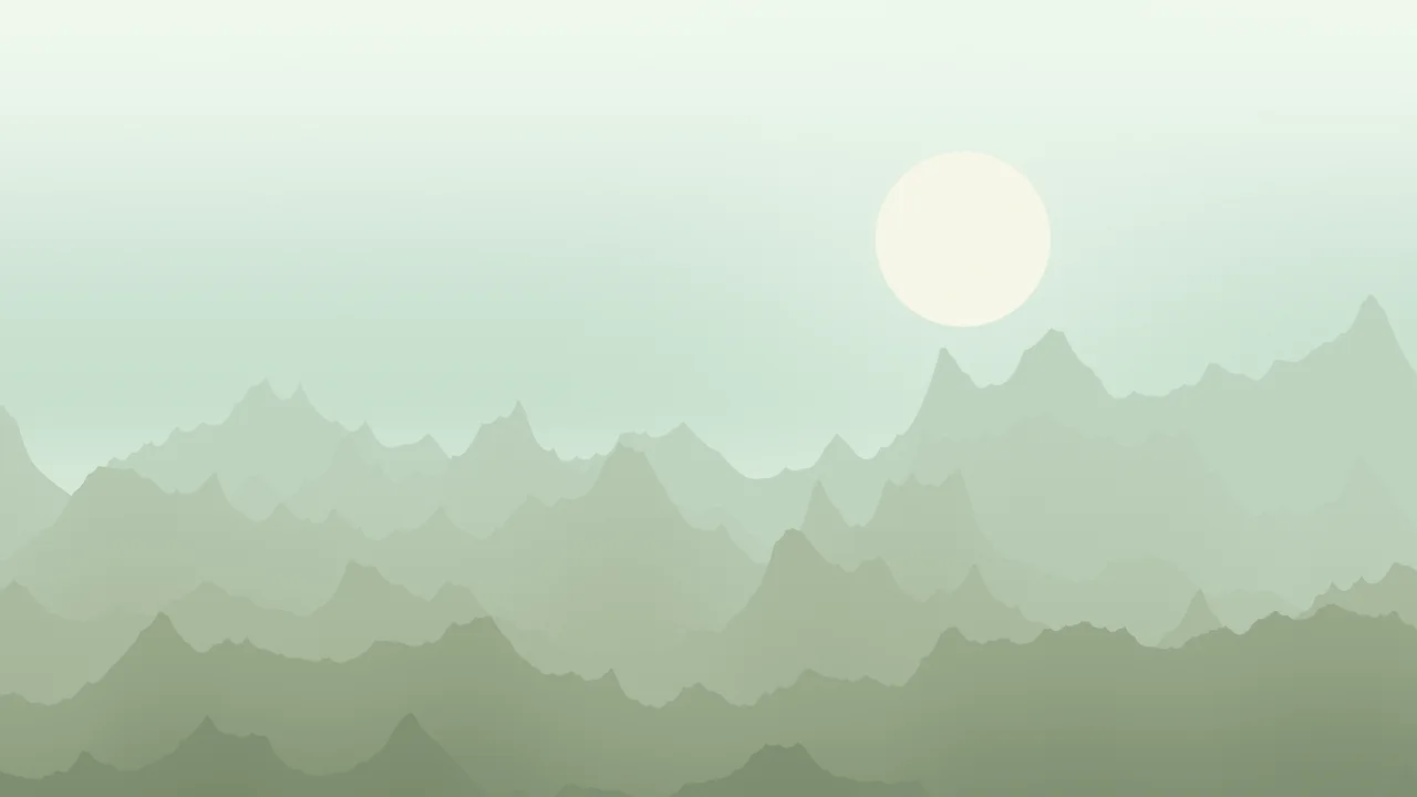 Sage Green Minimalist Mountain Landscape desktop wallpaper in 4K