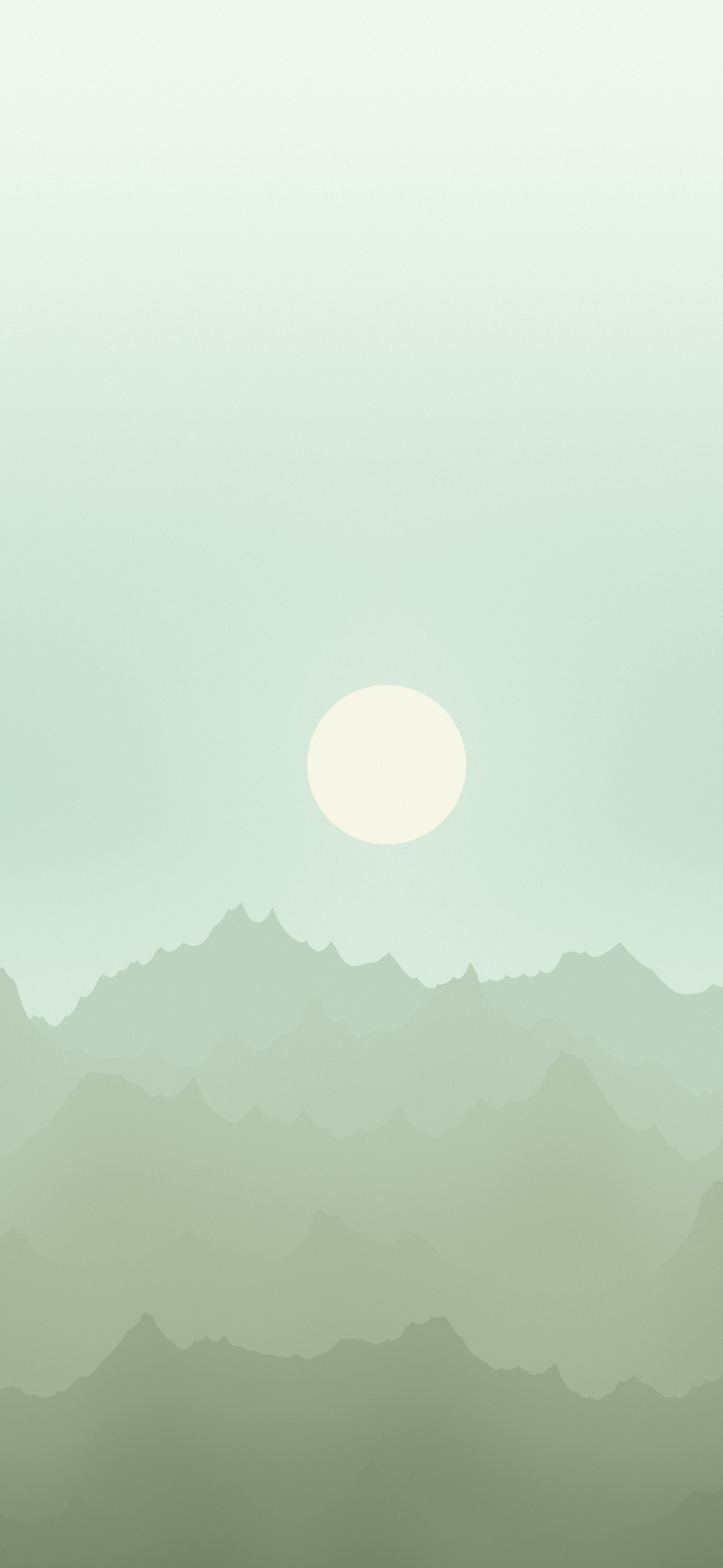 Sage Green Minimalist Mountain Landscape wallpaper for iPhone and Android