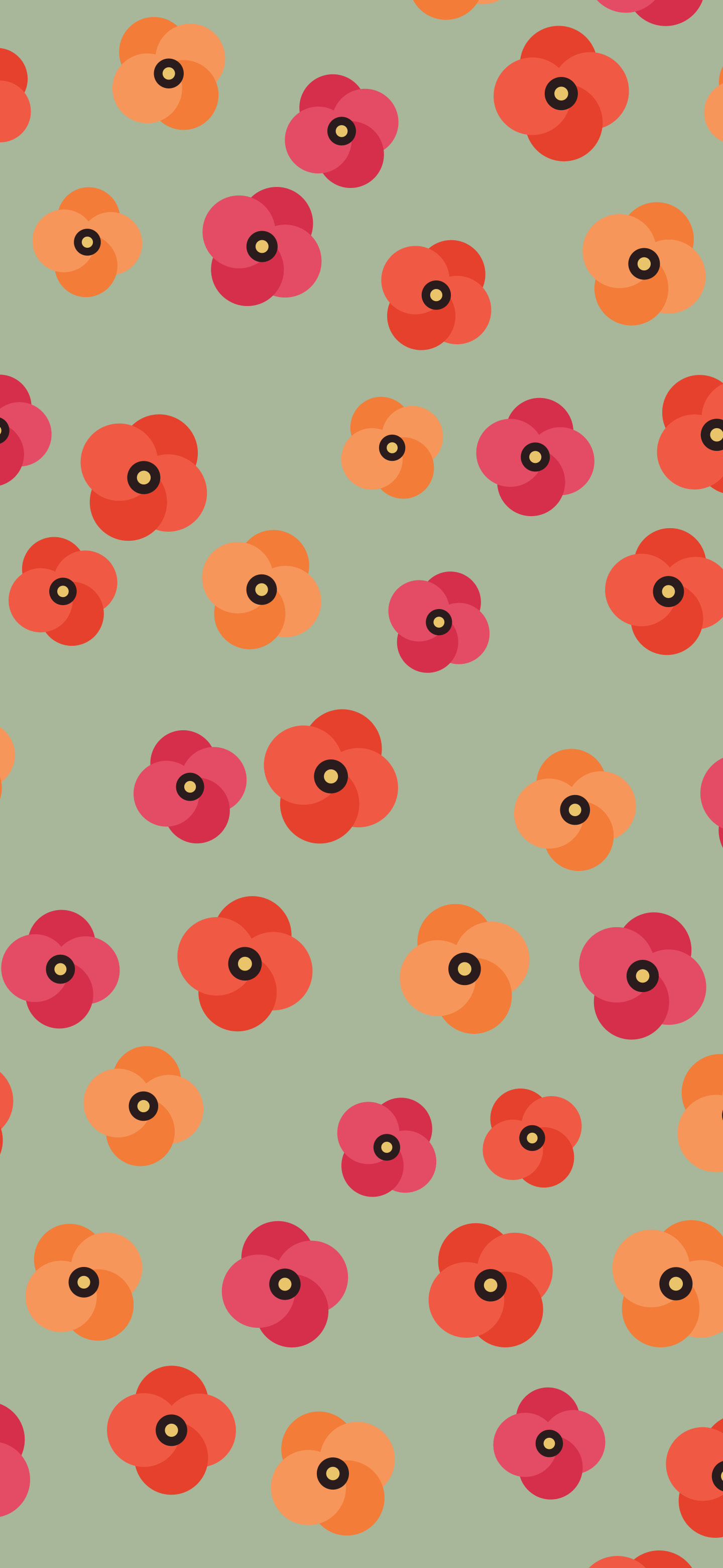 Sage Green Poppy Flower Pattern wallpaper for iPhone and Android