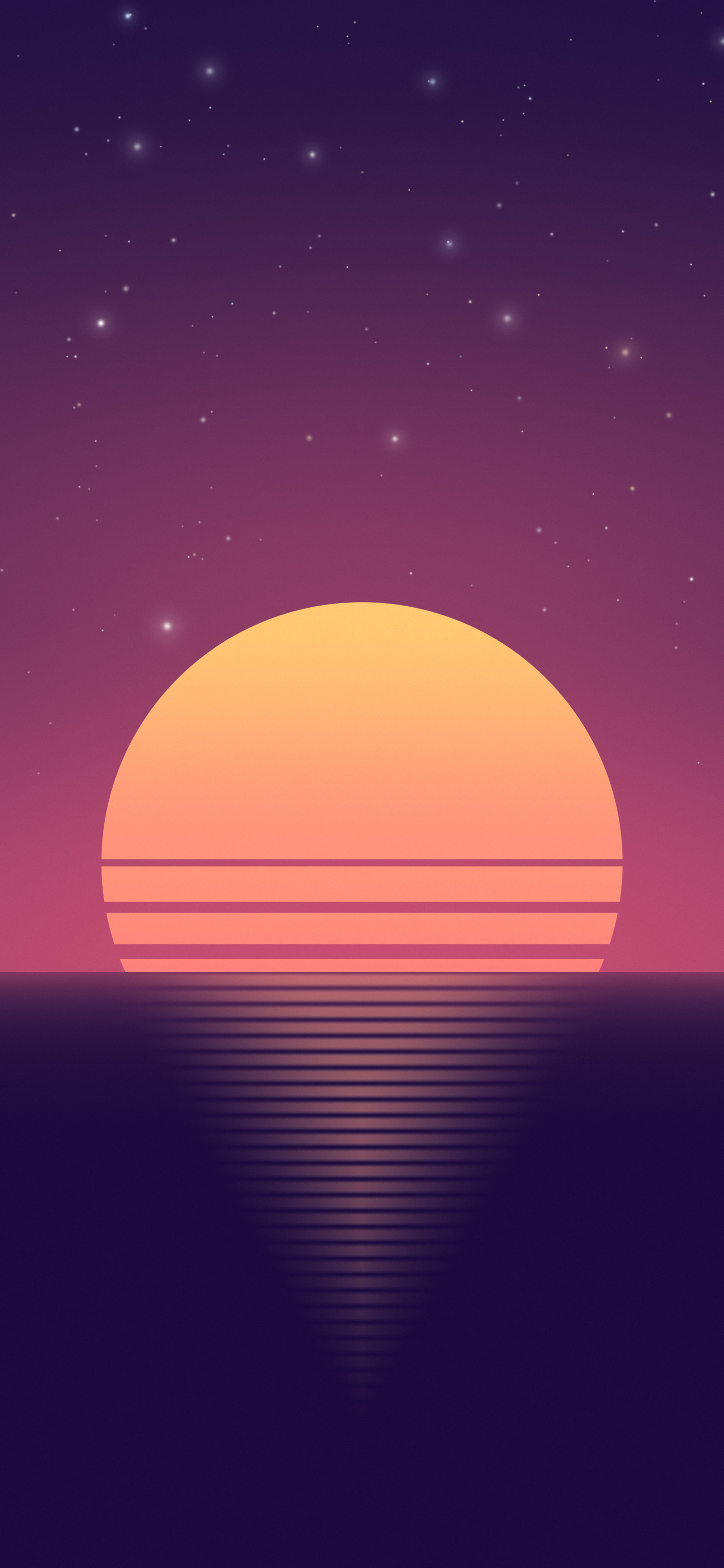 Sunset Retro Striped Sun wallpaper for iPhone and Android