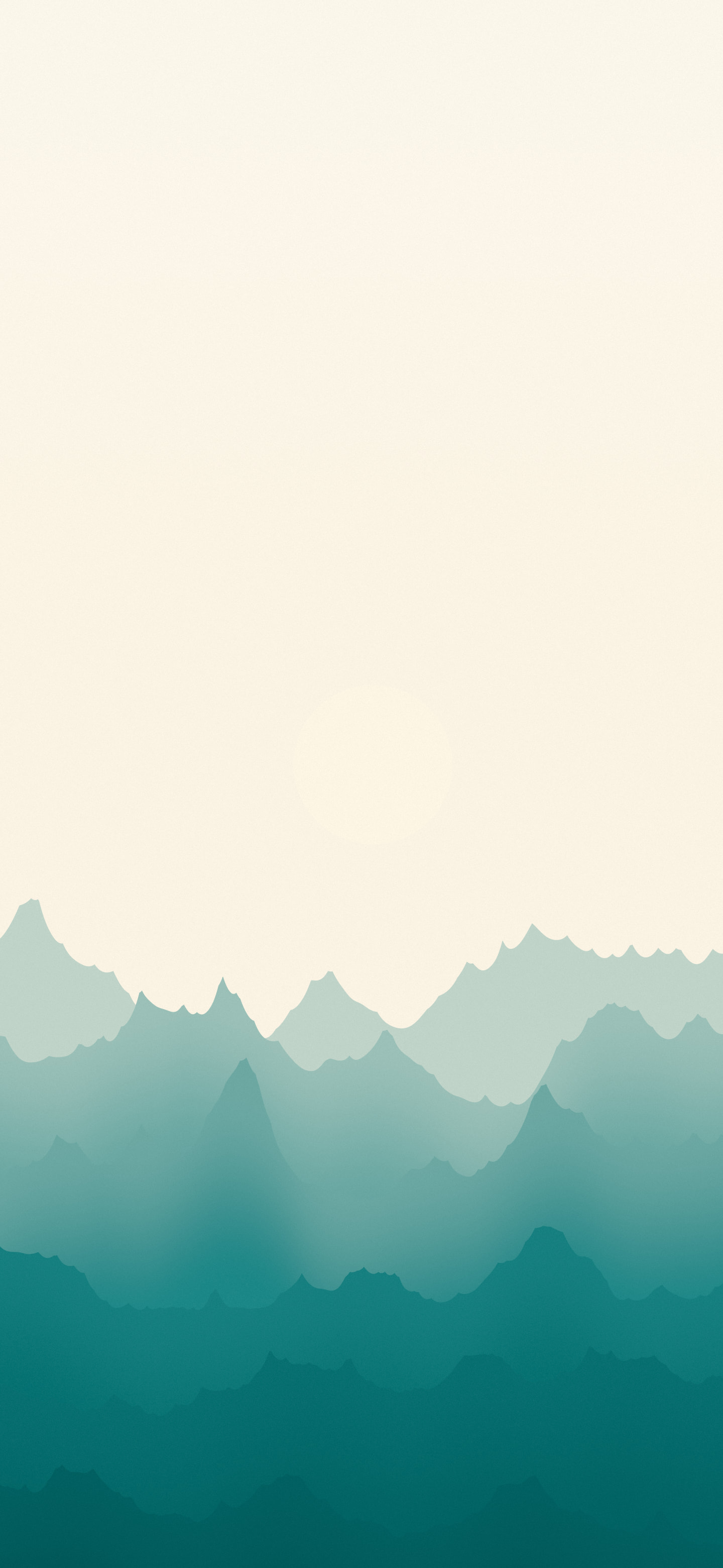 Teal and Cream Minimalist Mountain Landscape wallpaper for iPhone and Android