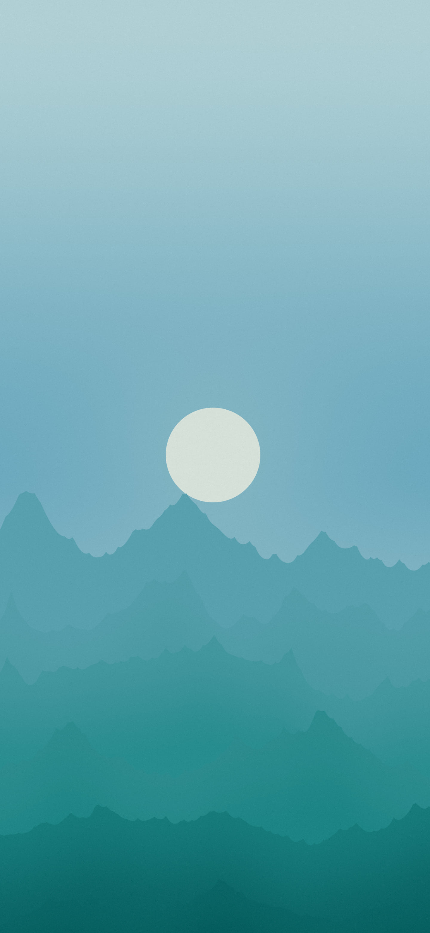Teal Minimalist Mountain Landscape wallpaper for iPhone and Android