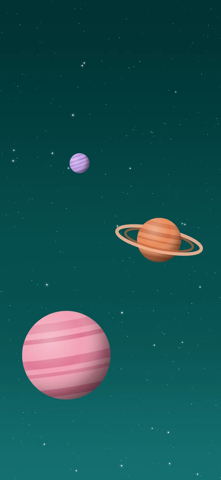 Teal Planets wallpaper for iPhone and Android