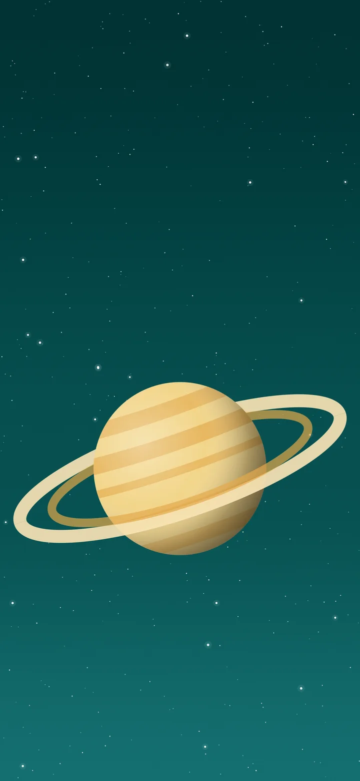 Teal Ringed Planet wallpaper for iPhone and Android