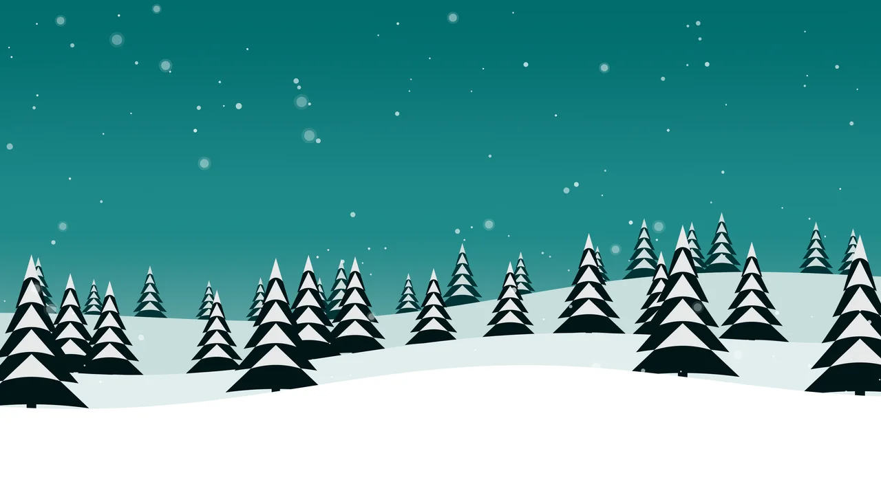 Teal Snowy Forest desktop wallpaper in 4K