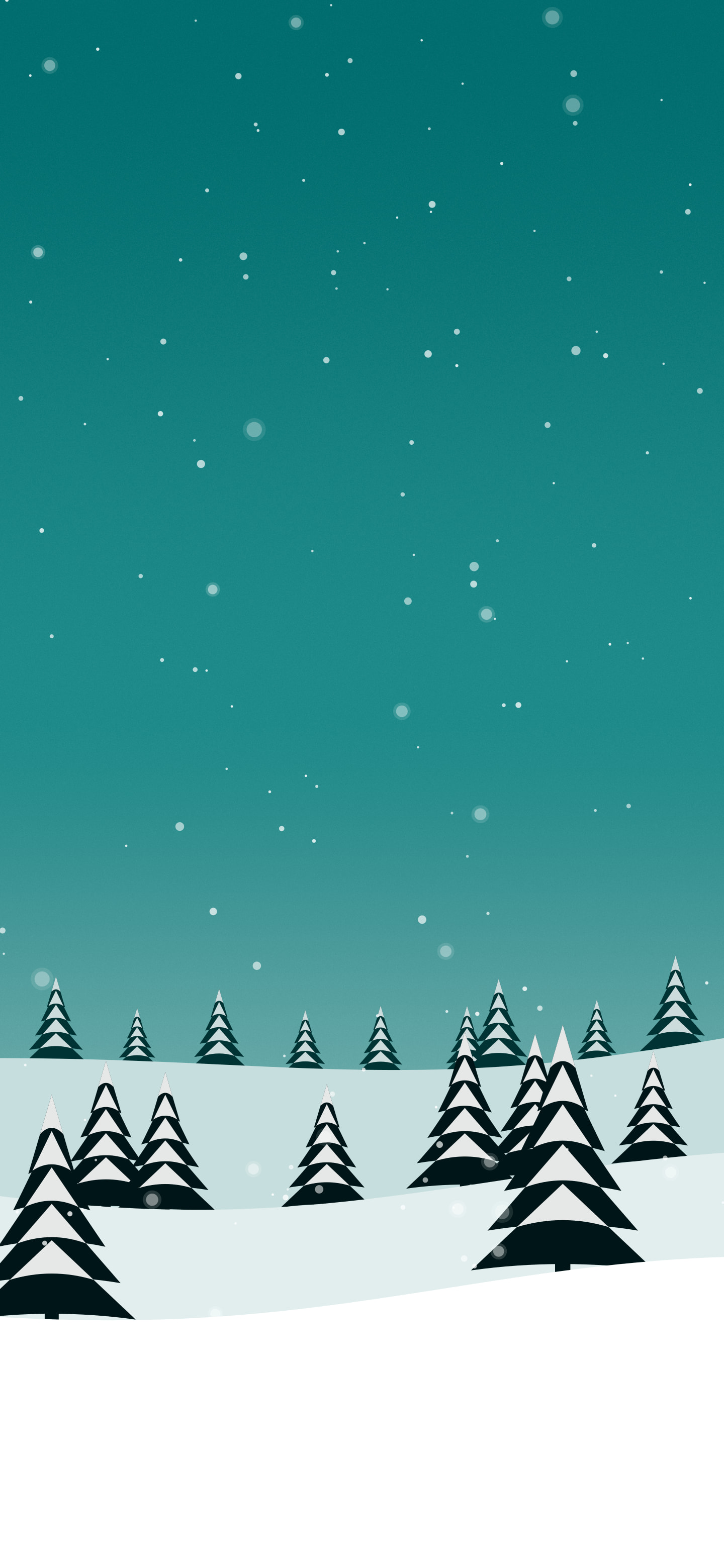 Teal Snowy Forest wallpaper for iPhone and Android