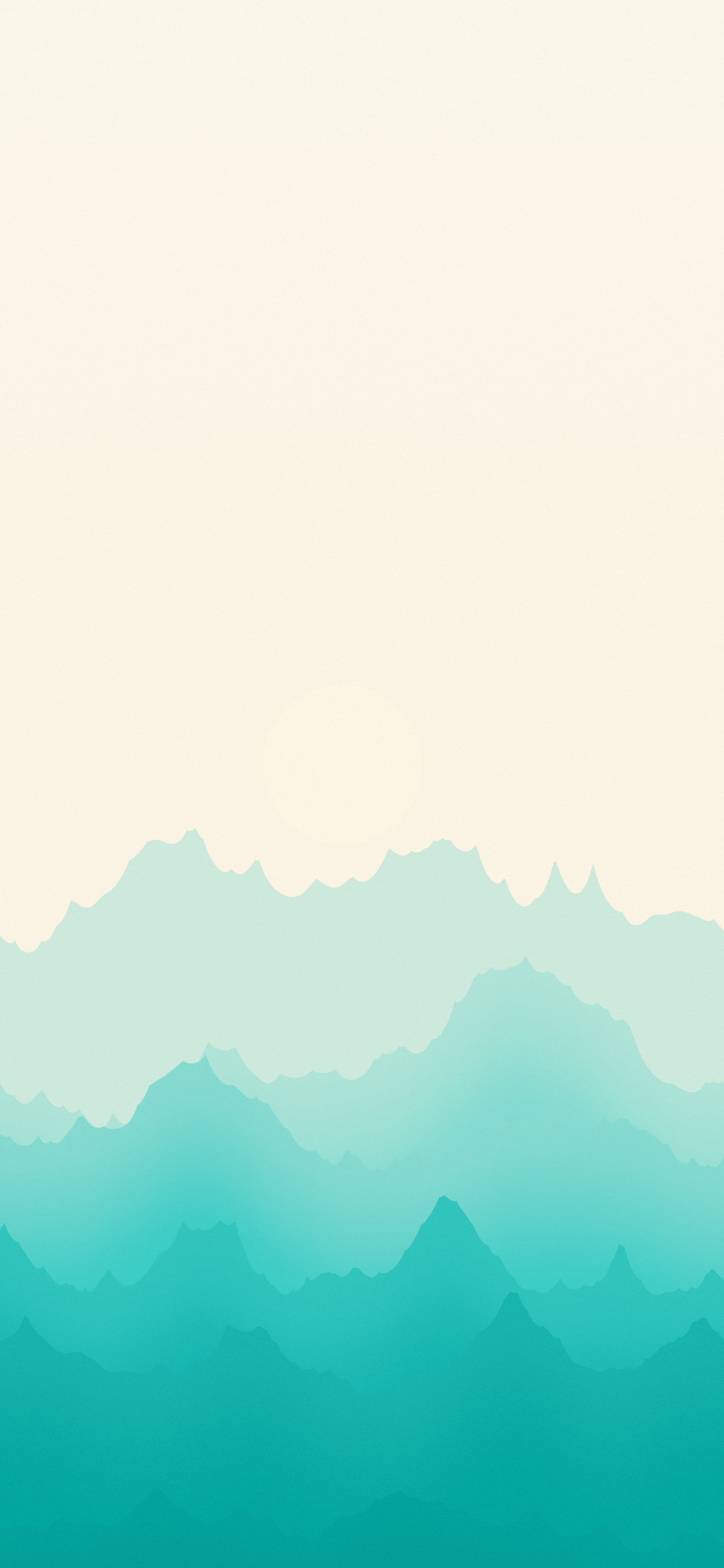 Turquoise and Cream Minimalist Mountain Landscape wallpaper for iPhone and Android