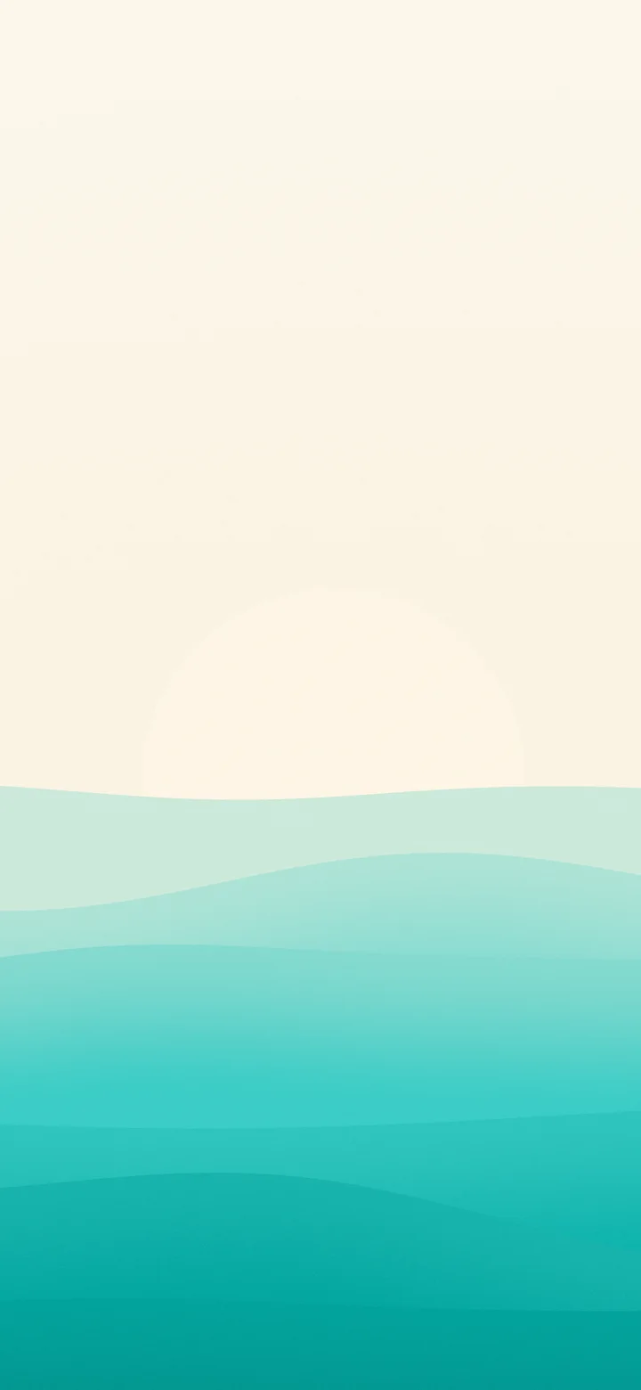 Turquoise and Cream Minimalist Sunset Hills wallpaper for iPhone and Android