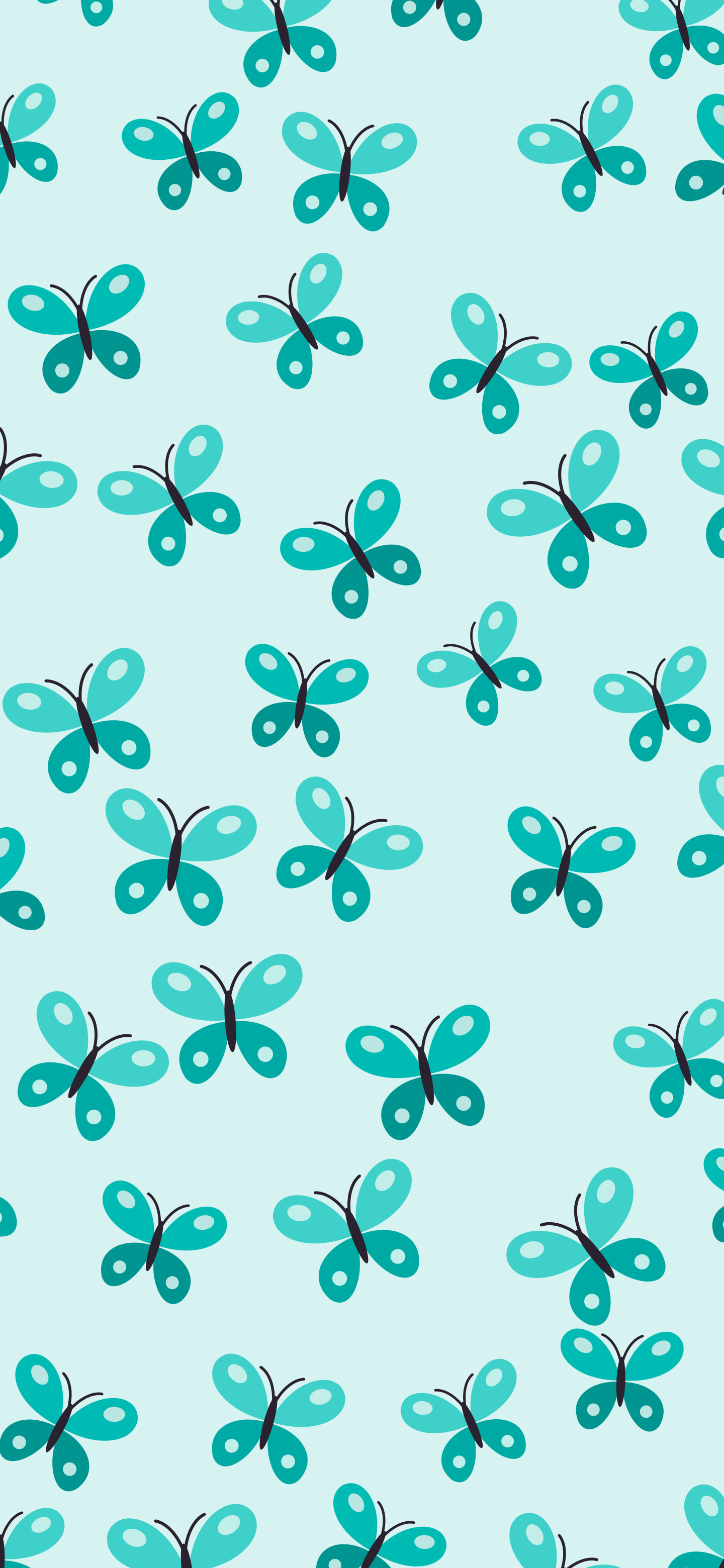 Turquoise Butterfly Pattern wallpaper for iPhone and Android