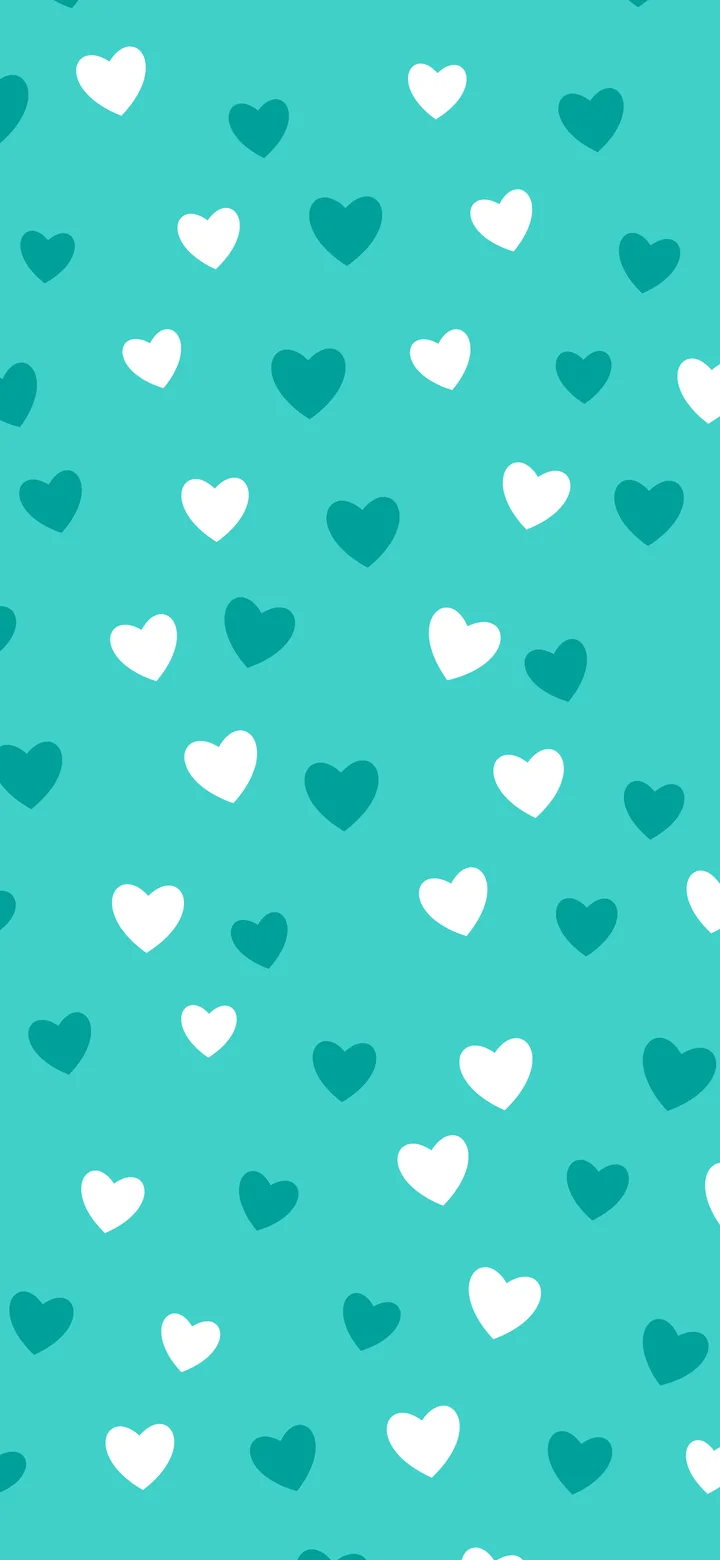 Turquoise Heart Pattern wallpaper for iPhone and Android