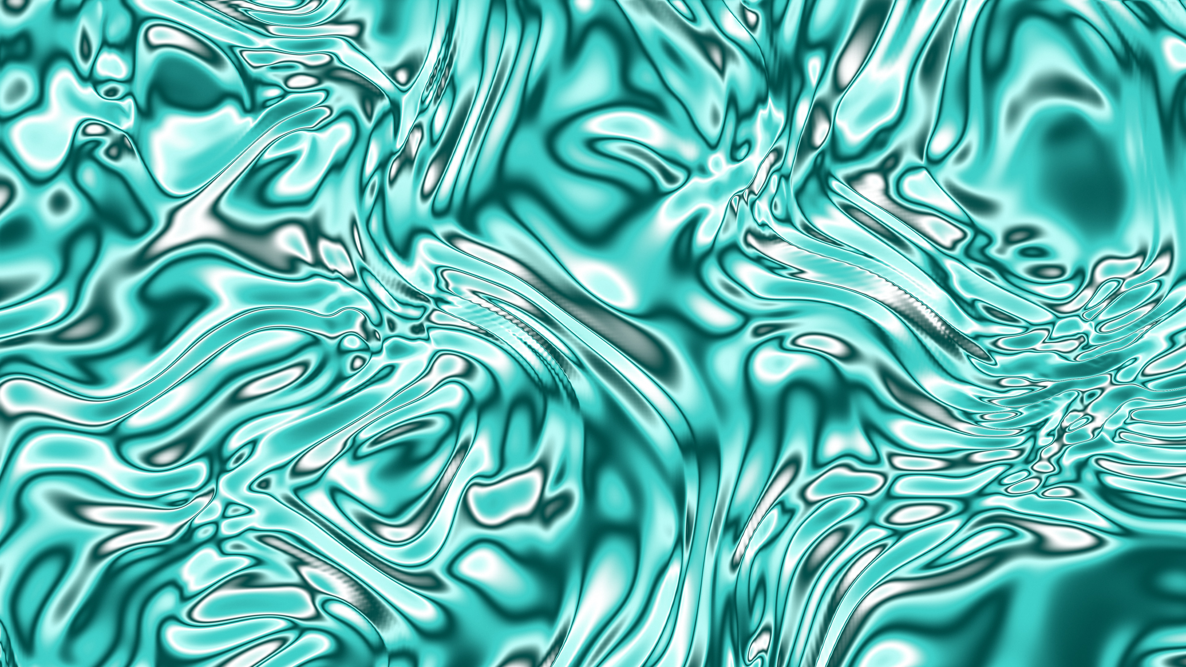 Turquoise Liquid Chrome desktop wallpaper in 4K