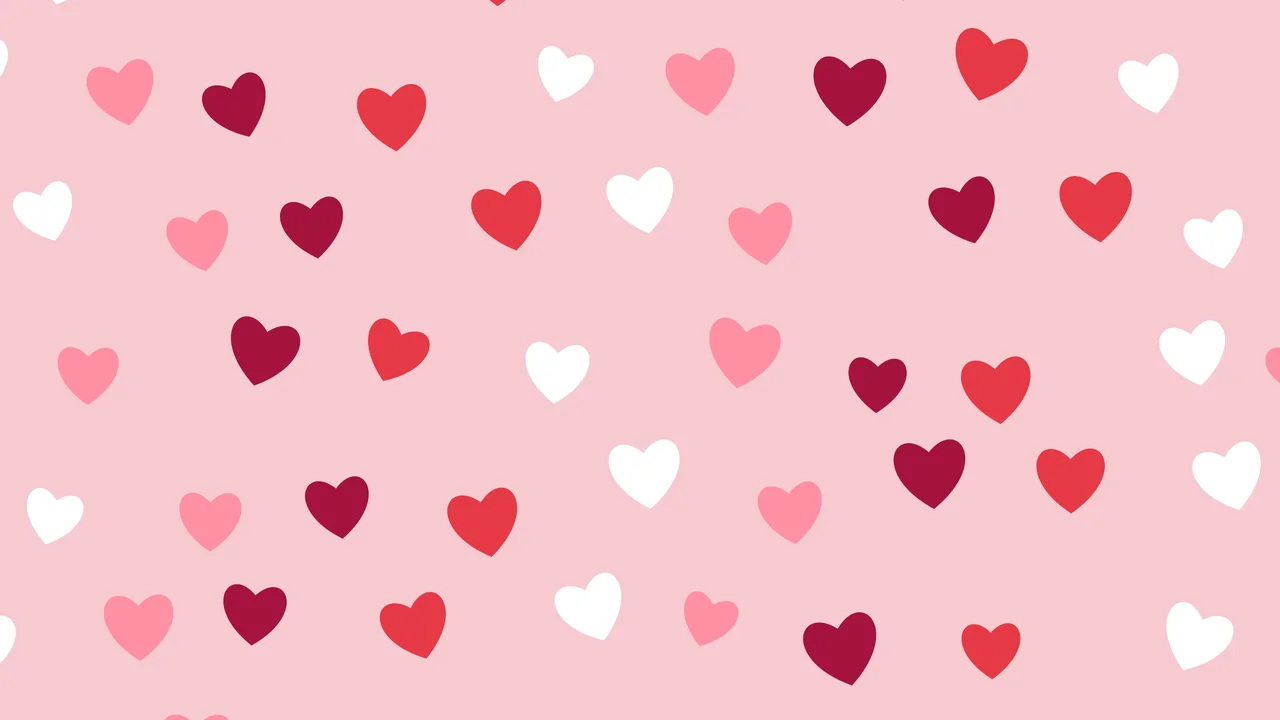 Valentine Heart Pattern desktop wallpaper in 4K