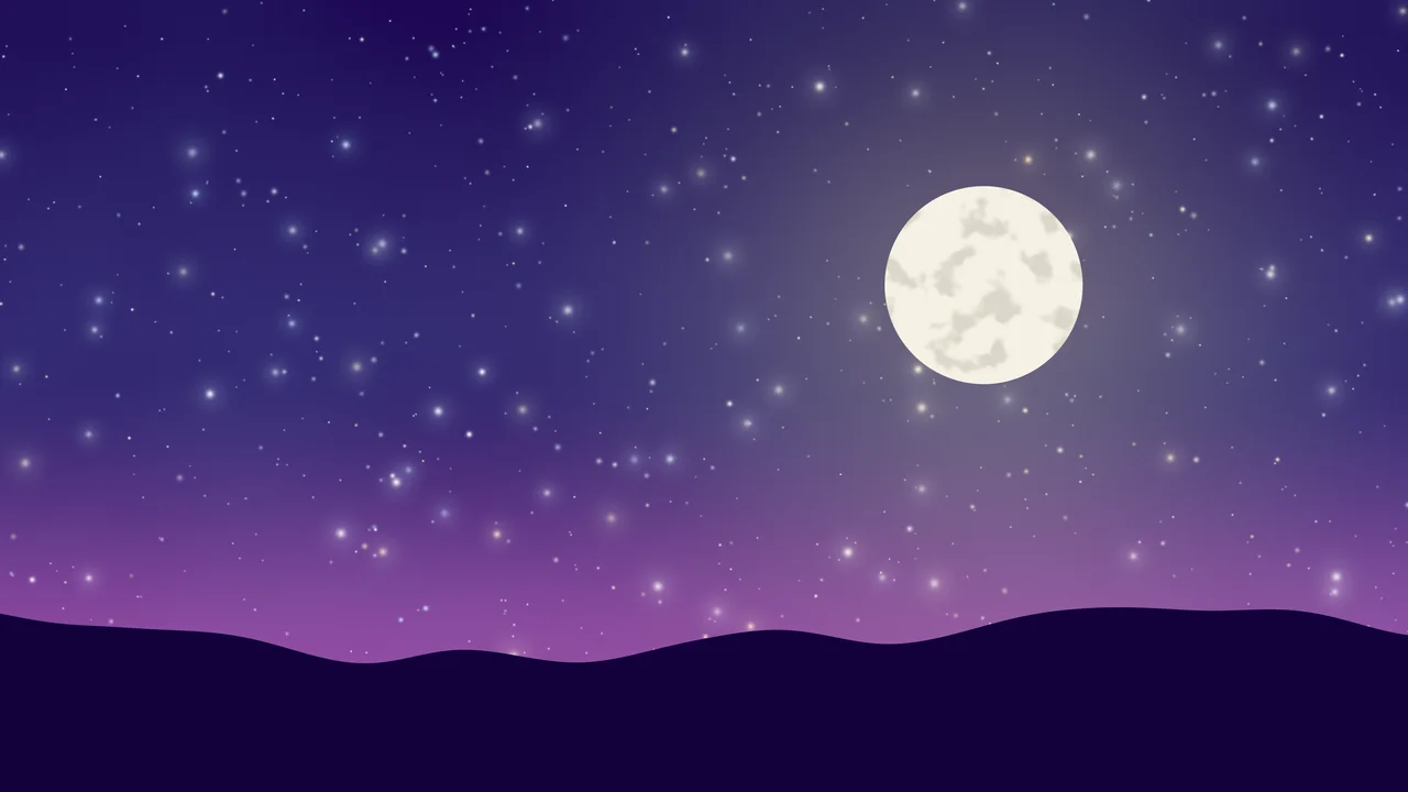 Vaporwave Moon and Stars Night Sky desktop wallpaper in 4K