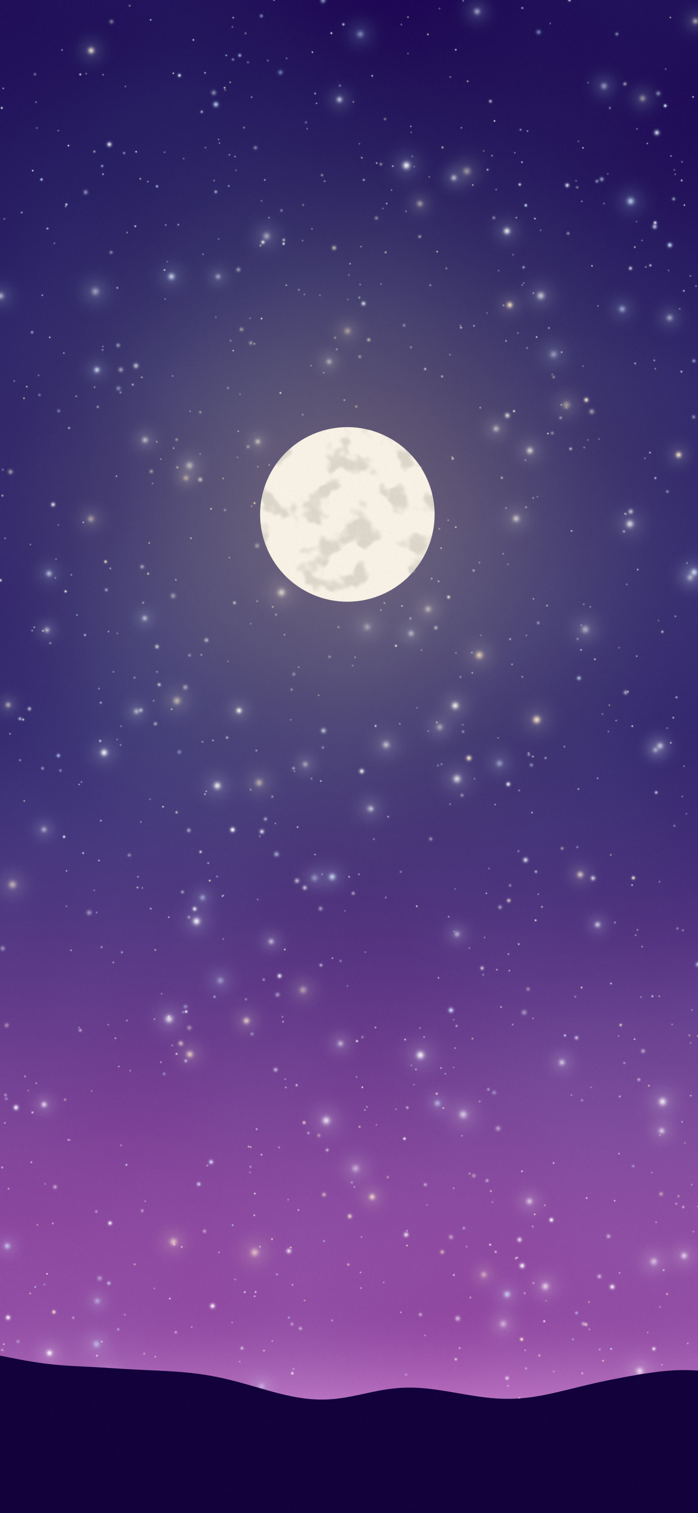 Vaporwave Moon and Stars Night Sky wallpaper for iPhone and Android