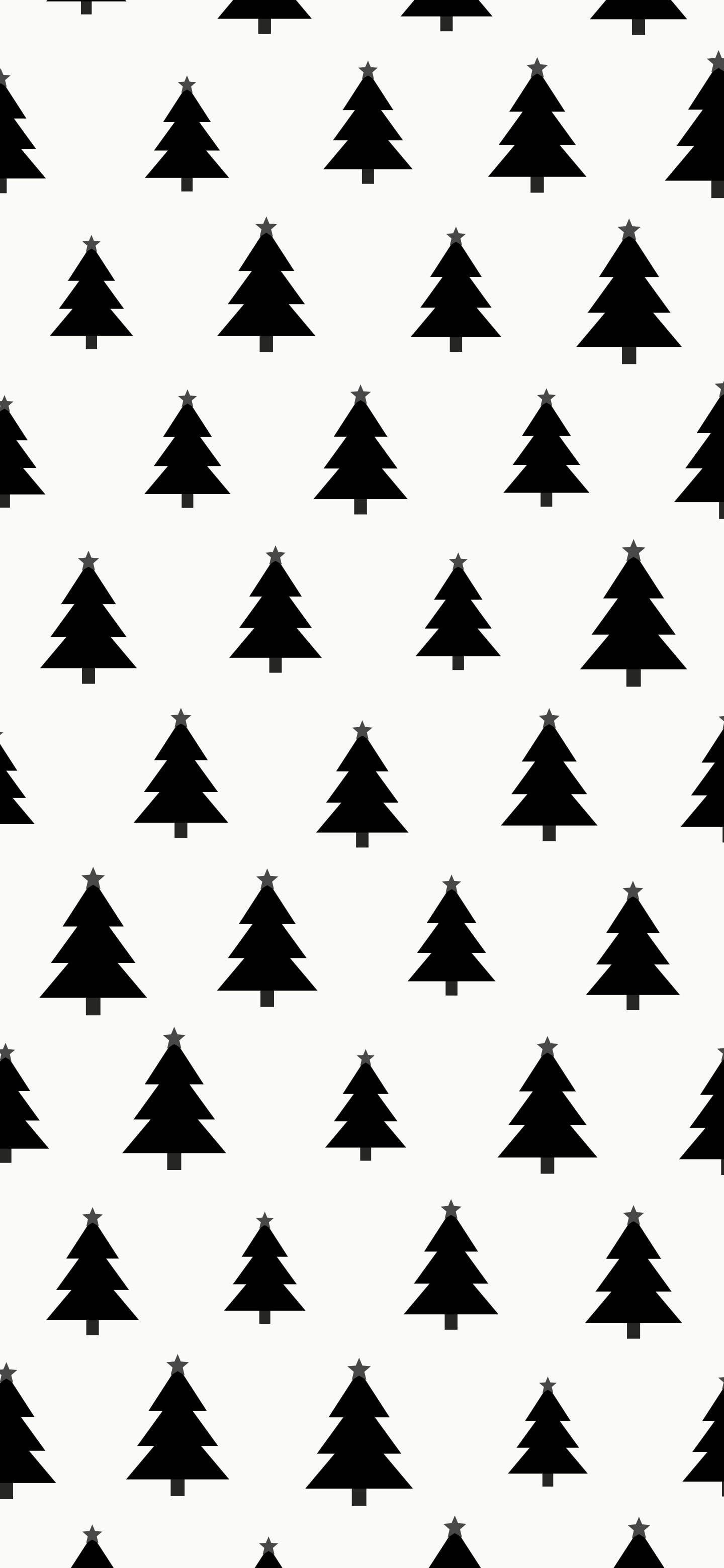 White and Black Christmas Tree Pattern wallpaper for iPhone and Android