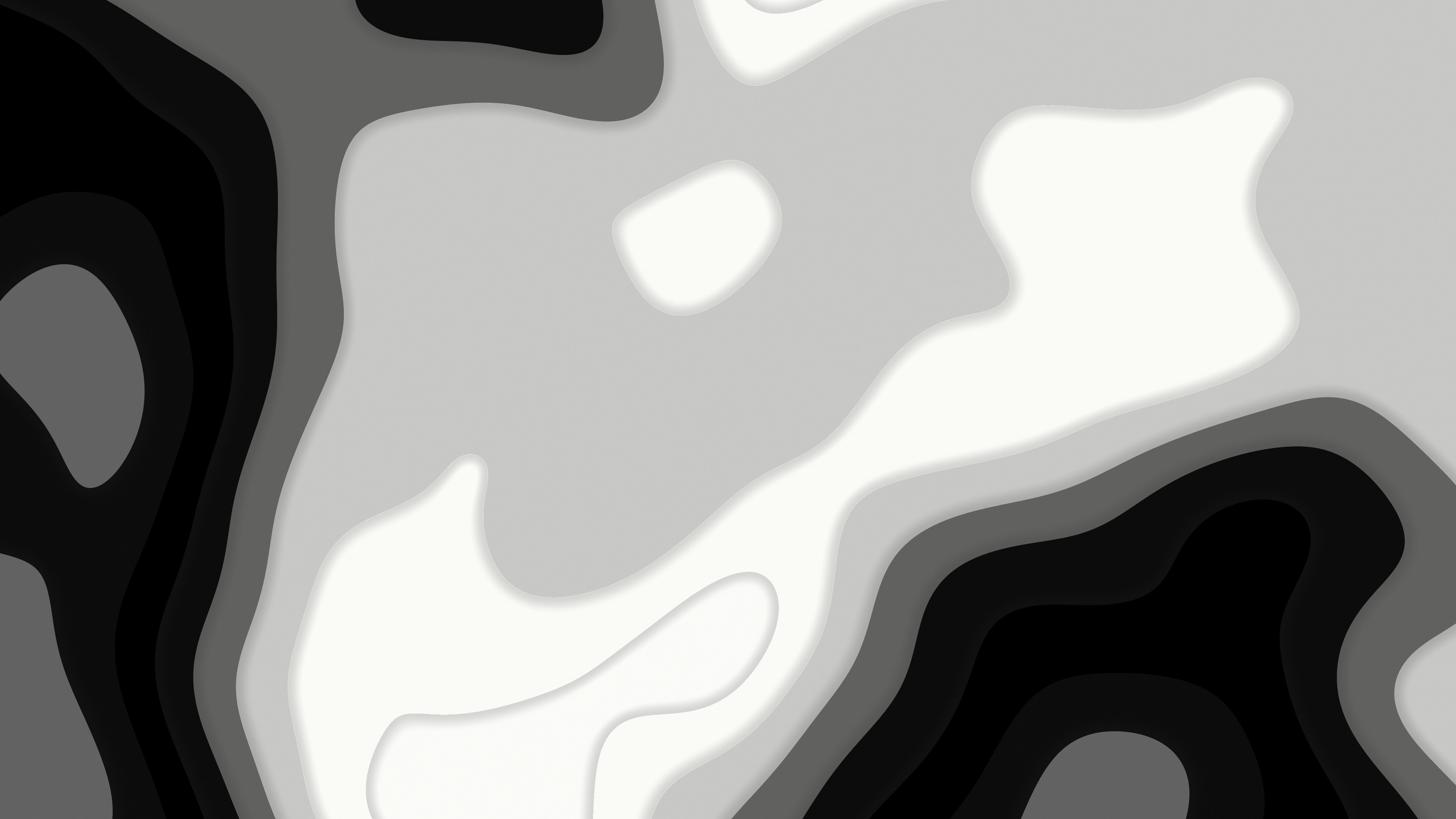 White and Black Layered Topographic desktop wallpaper in 4K