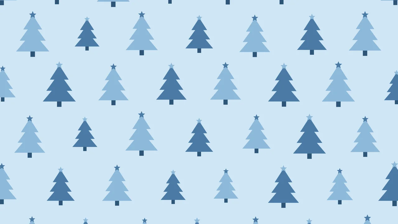 Winter Blue Christmas Tree Pattern desktop wallpaper in 4K