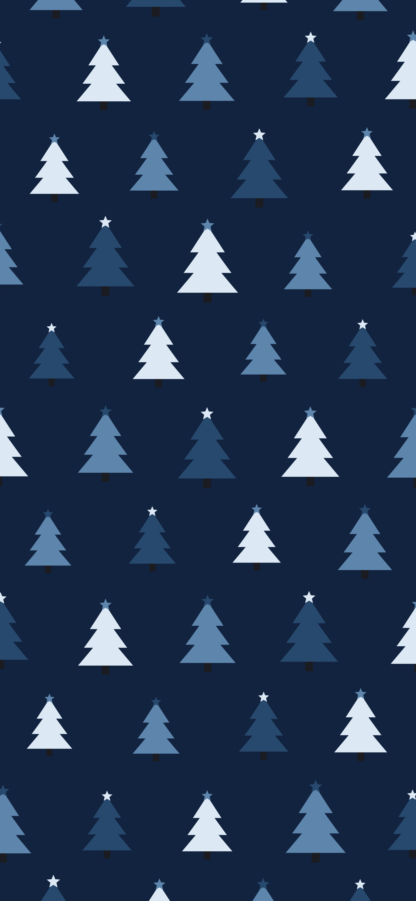 Winter Night Christmas Tree Pattern wallpaper for iPhone and Android