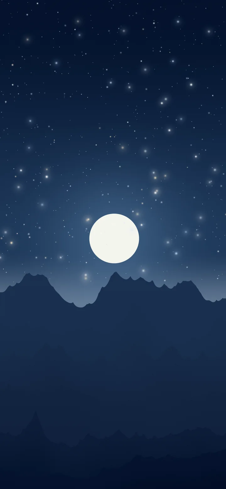 Winter Night Minimalist Mountain Landscape wallpaper for iPhone and Android