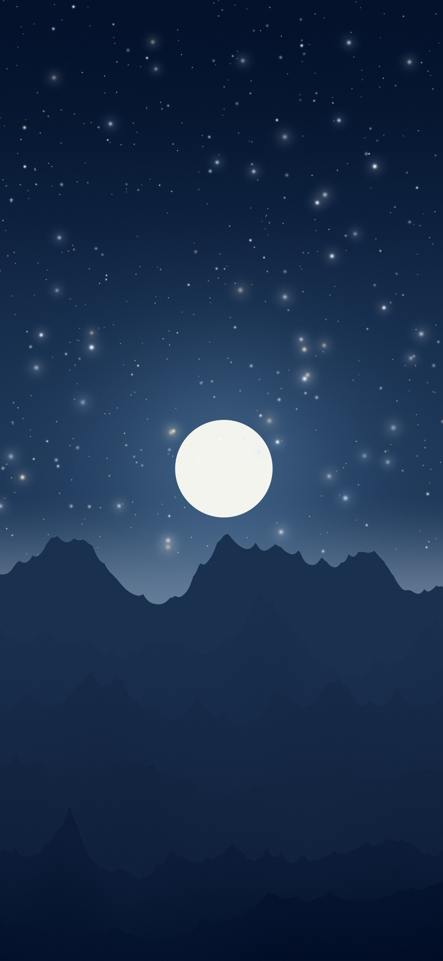 Winter Night Minimalist Mountain Landscape wallpaper for iPhone and Android